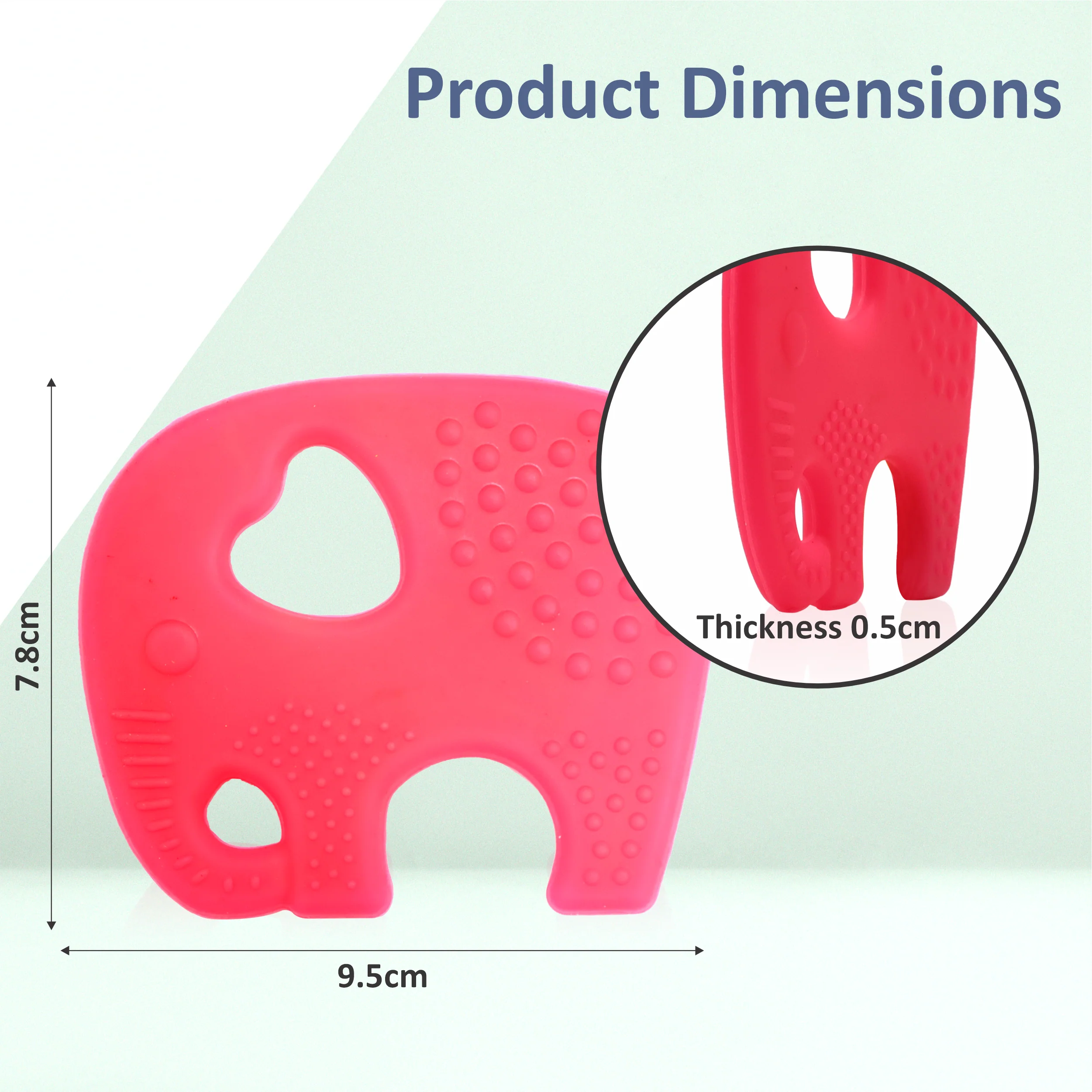 Chanak Elephant Teether for Babies 6-12 Months | BPA Free Food Grade Silicone Teething Toy – BIS Approved - Image 3