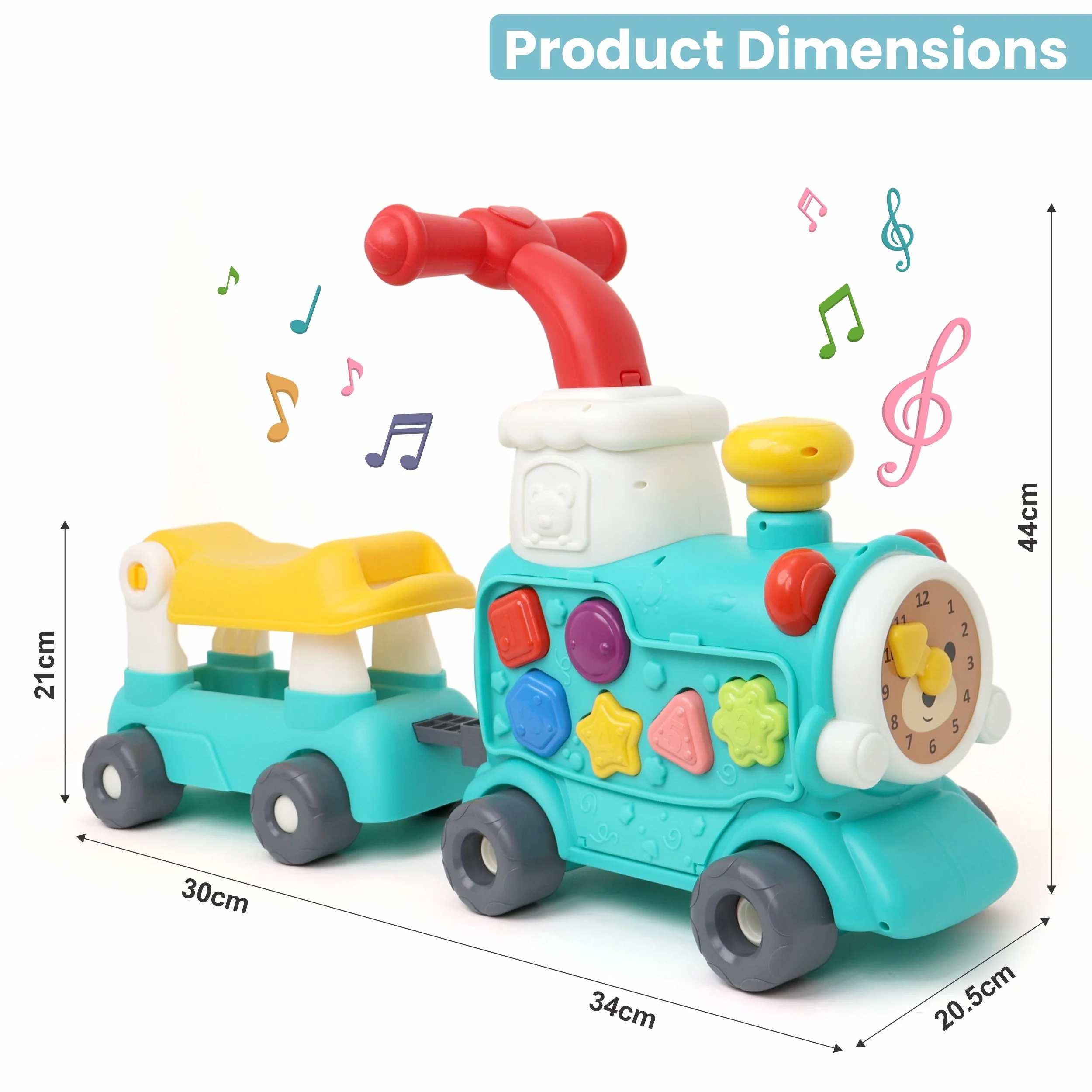 Chanak Tiny Train Baby Walker with Detachable Wagon for 9+ Months | 5-in-1 Activity Centre & Ride-On Toy - Image 2