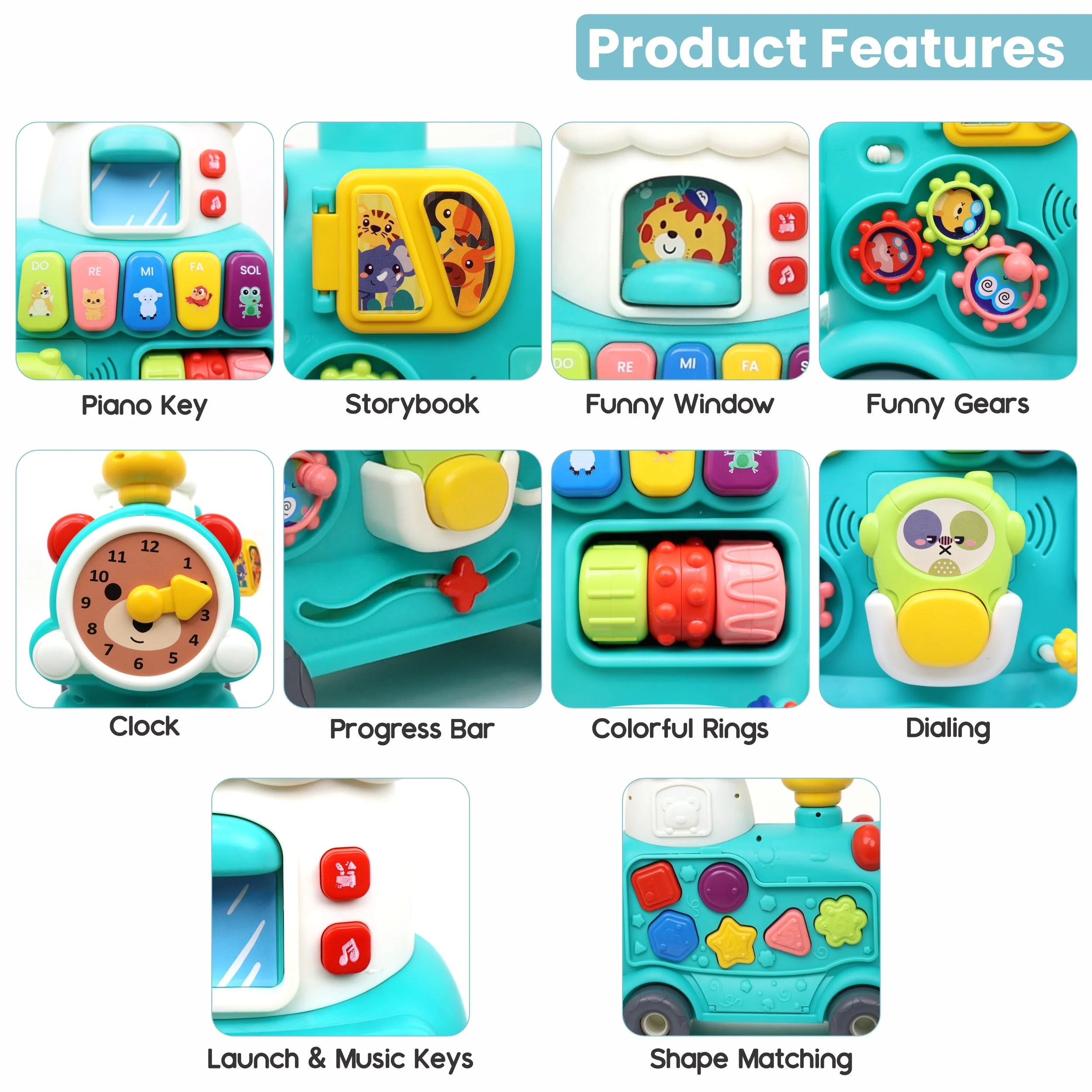 Chanak Tiny Train Baby Walker with Detachable Wagon for 9+ Months | 5-in-1 Activity Centre & Ride-On Toy - Image 4