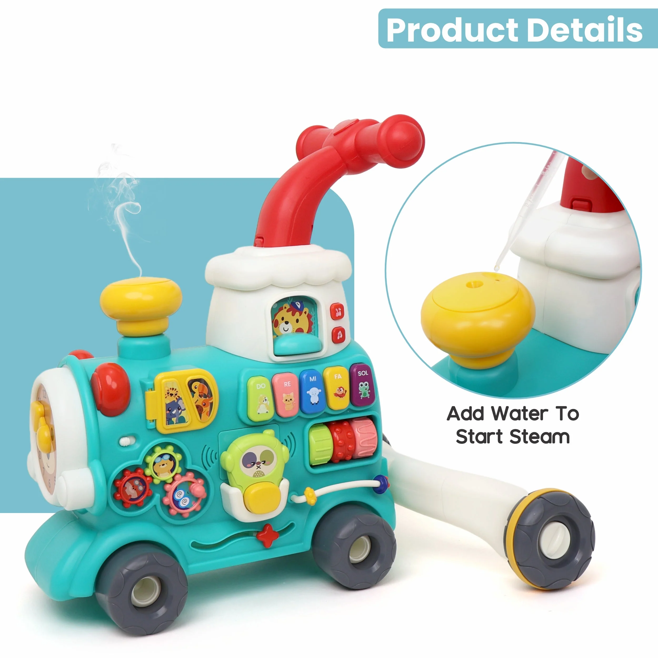 Chanak Tiny Train Baby Walker with Detachable Wagon for 9+ Months | 5-in-1 Activity Centre & Ride-On Toy - Image 5