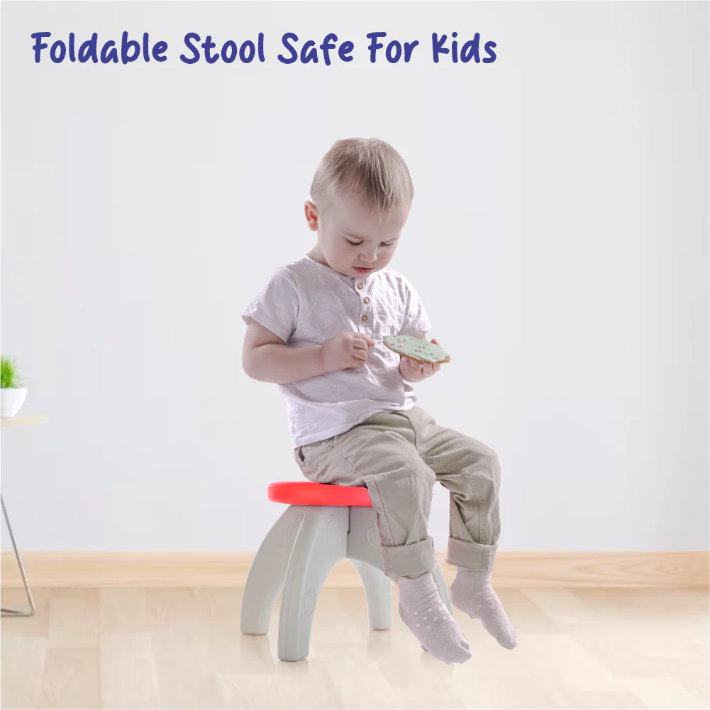 Chanak Baby Step Stool Chair for Kids | Durable HDPE Plastic Activity Seat – BIS Approved (Red) - Image 6