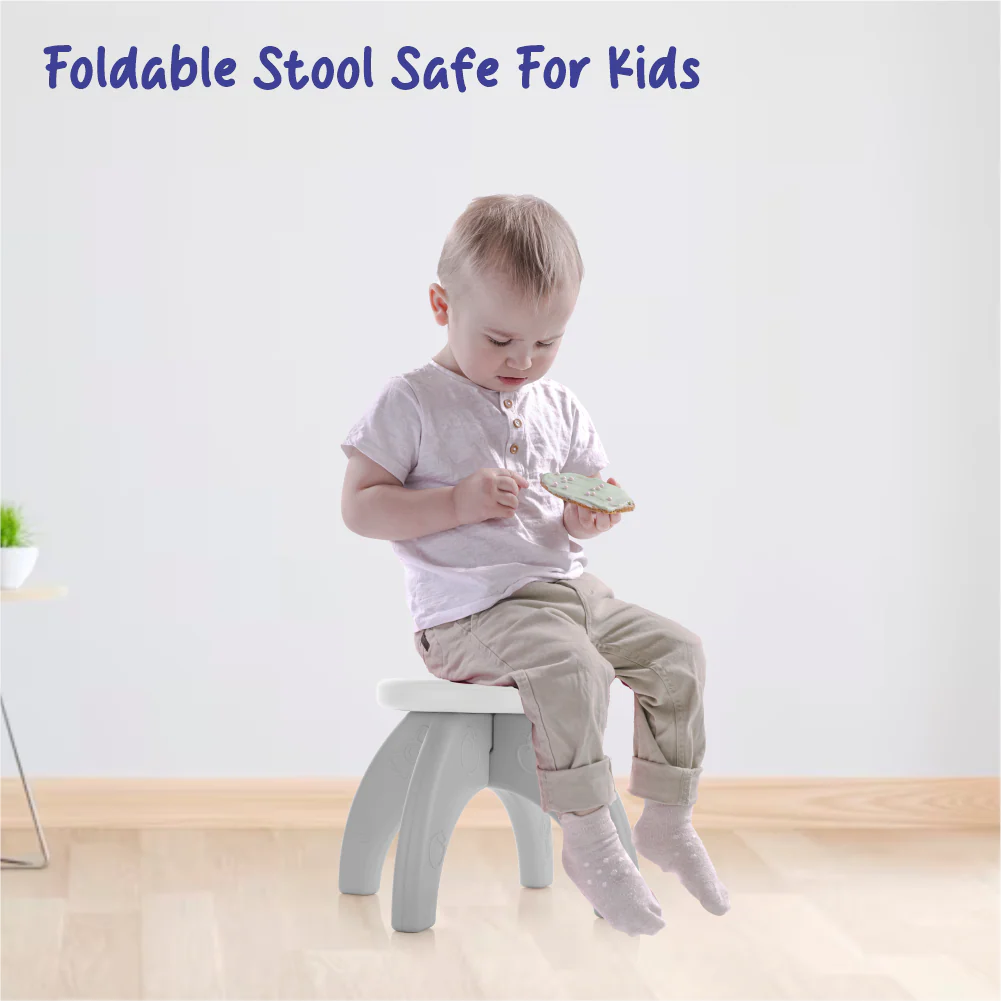Chanak Baby Step Stool Chair for Kids | Durable HDPE Plastic Activity Seat – BIS Approved (White) - Image 6