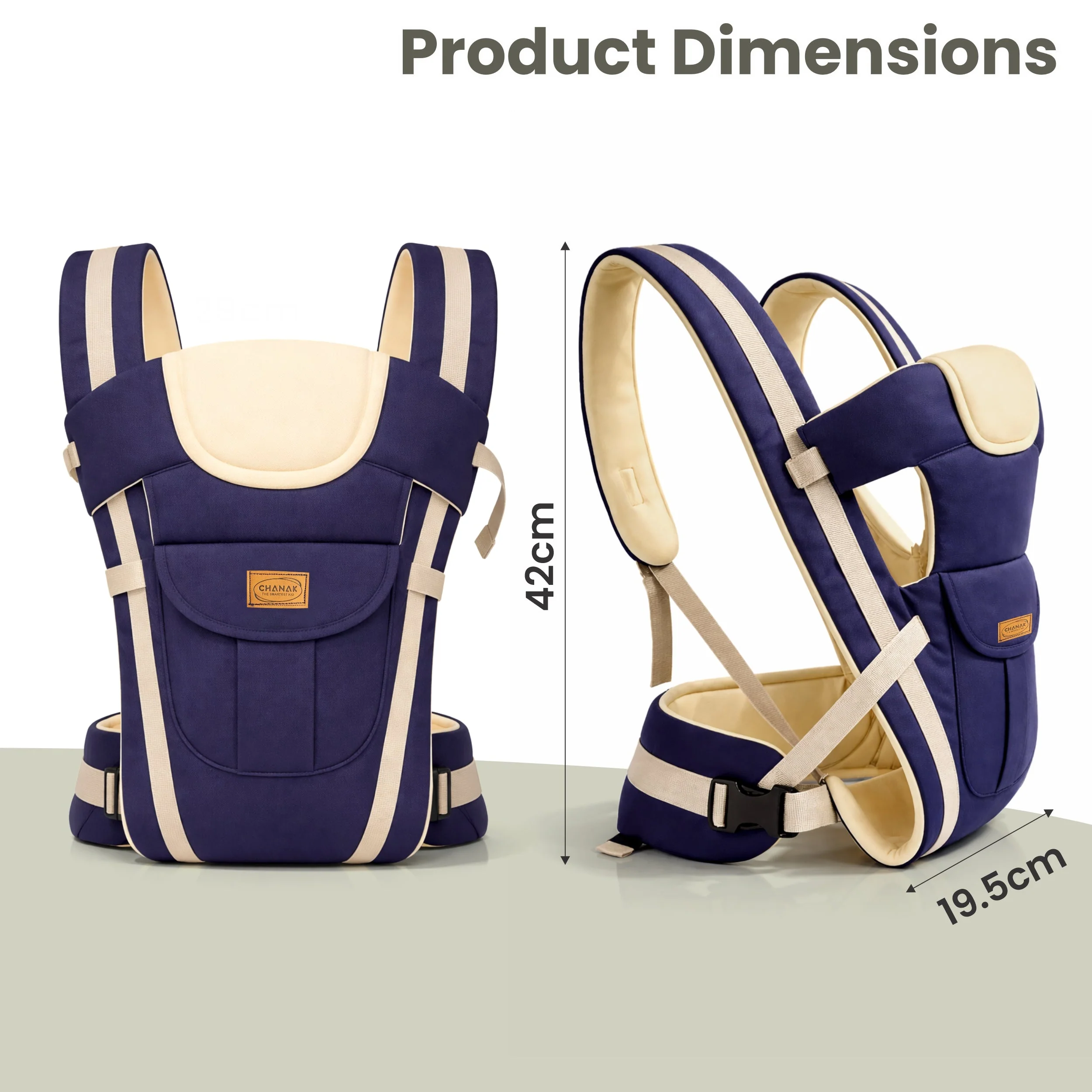 Chanak Baby Lap Carrier for Newborns 3+ Months | 4-in-1 Ergonomic Breathable Carrier up to 15kg – BIS Approved - Image 3