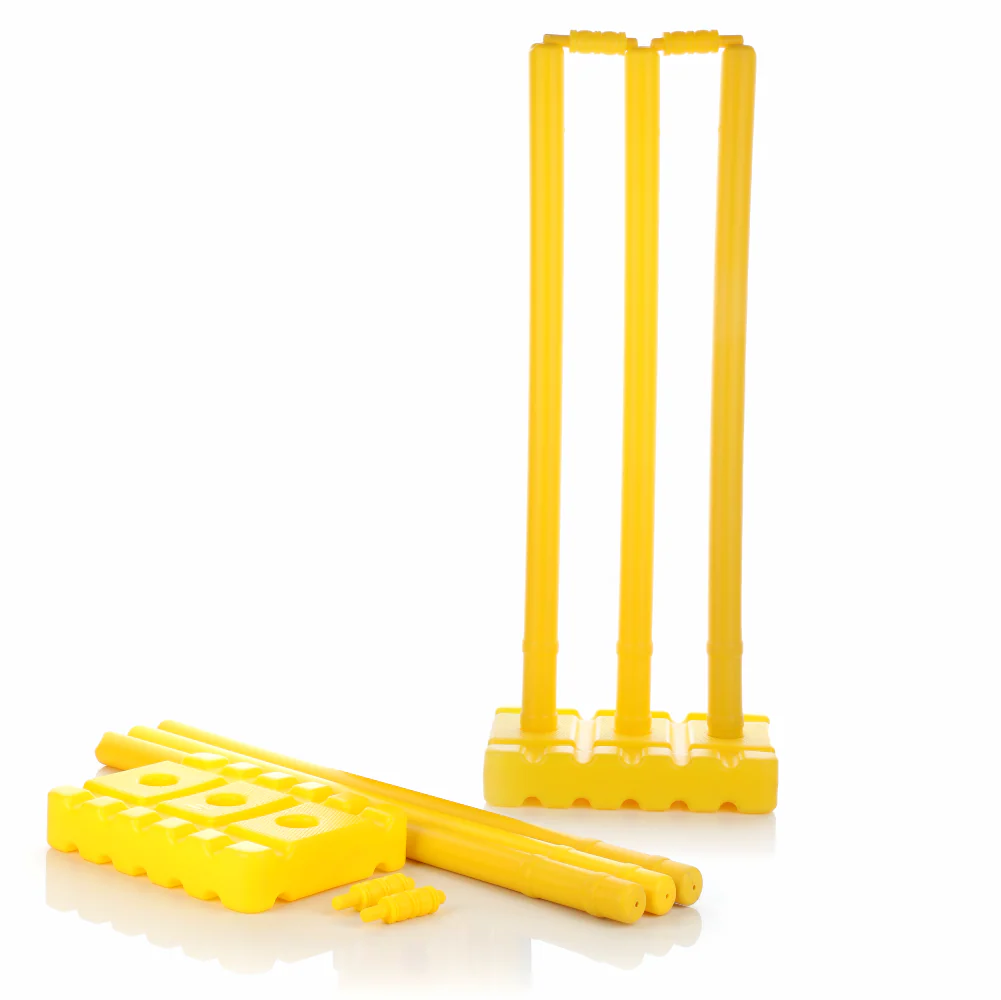Chanak Big Cricket Stumps Set for Kids 5+ Years | 3 Stumps, Stand Base & Bails – BIS Approved