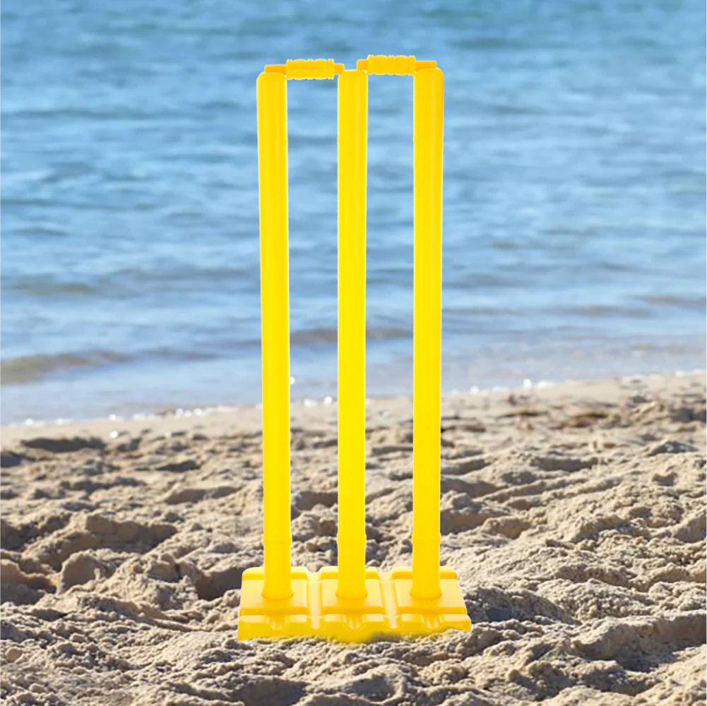 Chanak Big Cricket Stumps Set for Kids 5+ Years | 3 Stumps, Stand Base & Bails – BIS Approved - Image 4