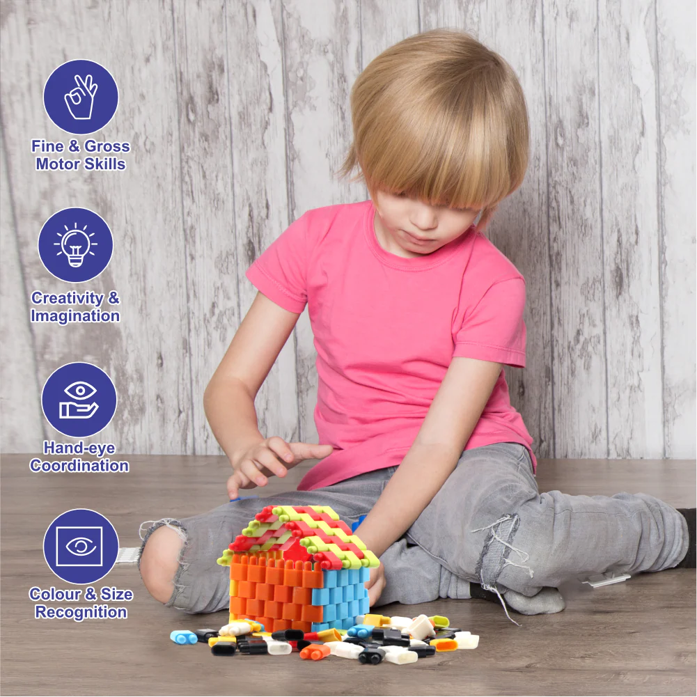 Chanak Bullet Puzzle Building Blocks for Kids 3+ Years | DIY Educational Creative Blocks – BIS Approved (150 pcs) - Image 6