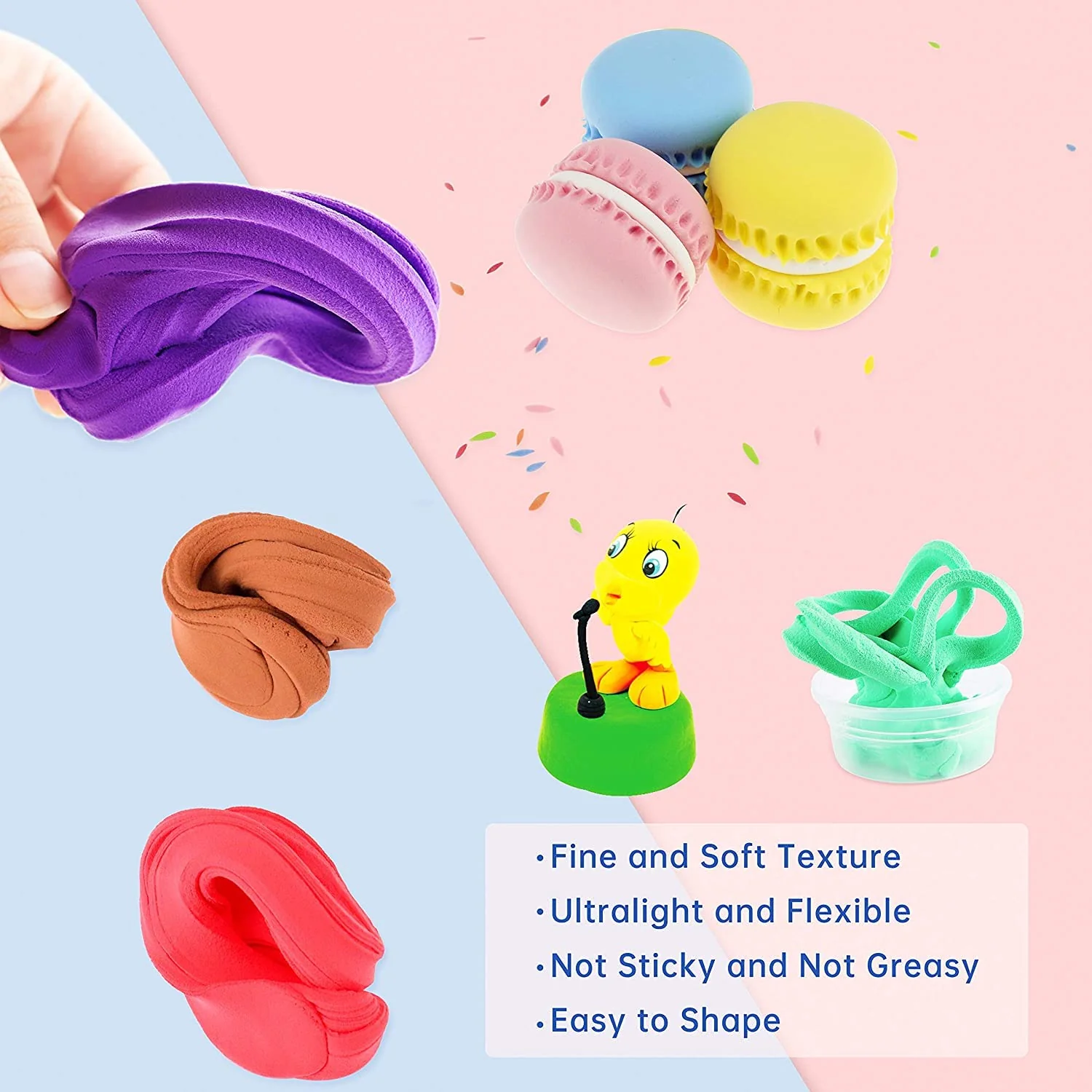 Chanak Clay Dough Set for Kids 3+ Years | 5 Colorful Non-Toxic Clay with Sculpting Tools – BIS Approved (50g x 5) - Image 4