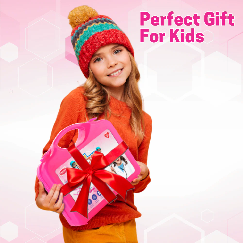 Chanak Doctor Kit for Kids 3+ Years | Pretend Play Set with Foldable Suitcase – BIS Approved (Pink) - Image 5