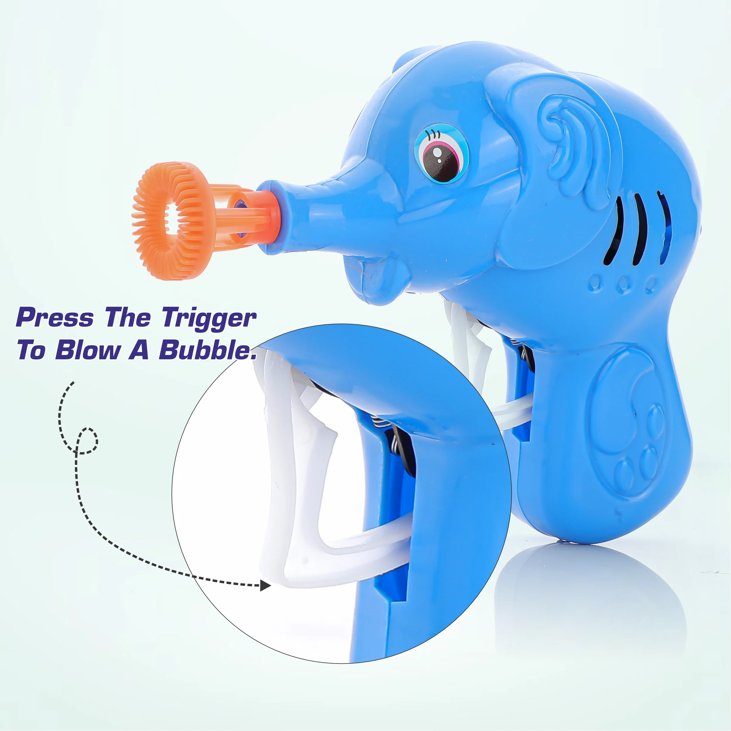 Chanak Elephant Bubble Gun Toy for Kids | Bubble Maker with 100ml Bubble Liquid – BIS Approved (Blue) - Image 4