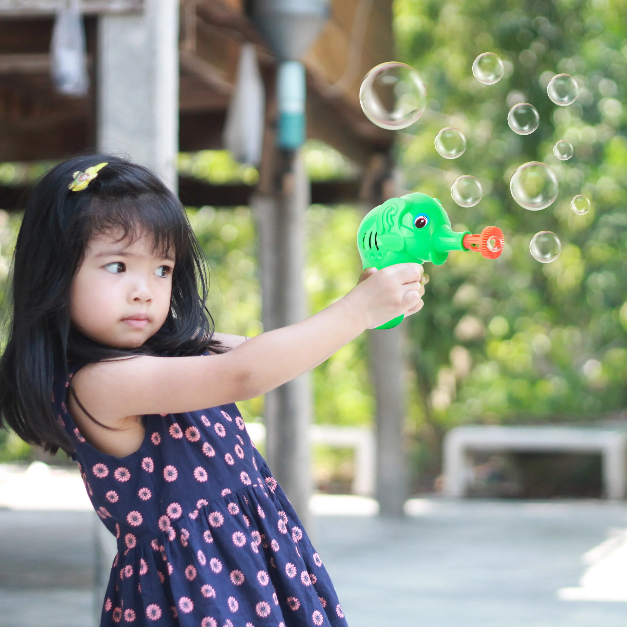 Chanak Elephant Bubble Gun Toy for Kids | Bubble Maker with 100ml Bubble Liquid – BIS Approved (Green) - Image 6