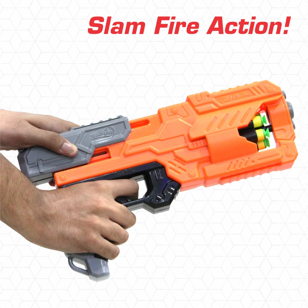 Chanak Six Fire Toy Blaster Gun for Kids 6+ Years | 6-Dart Rotating Drum, 45 Feet Range – BIS Approved (Orange) - Image 3