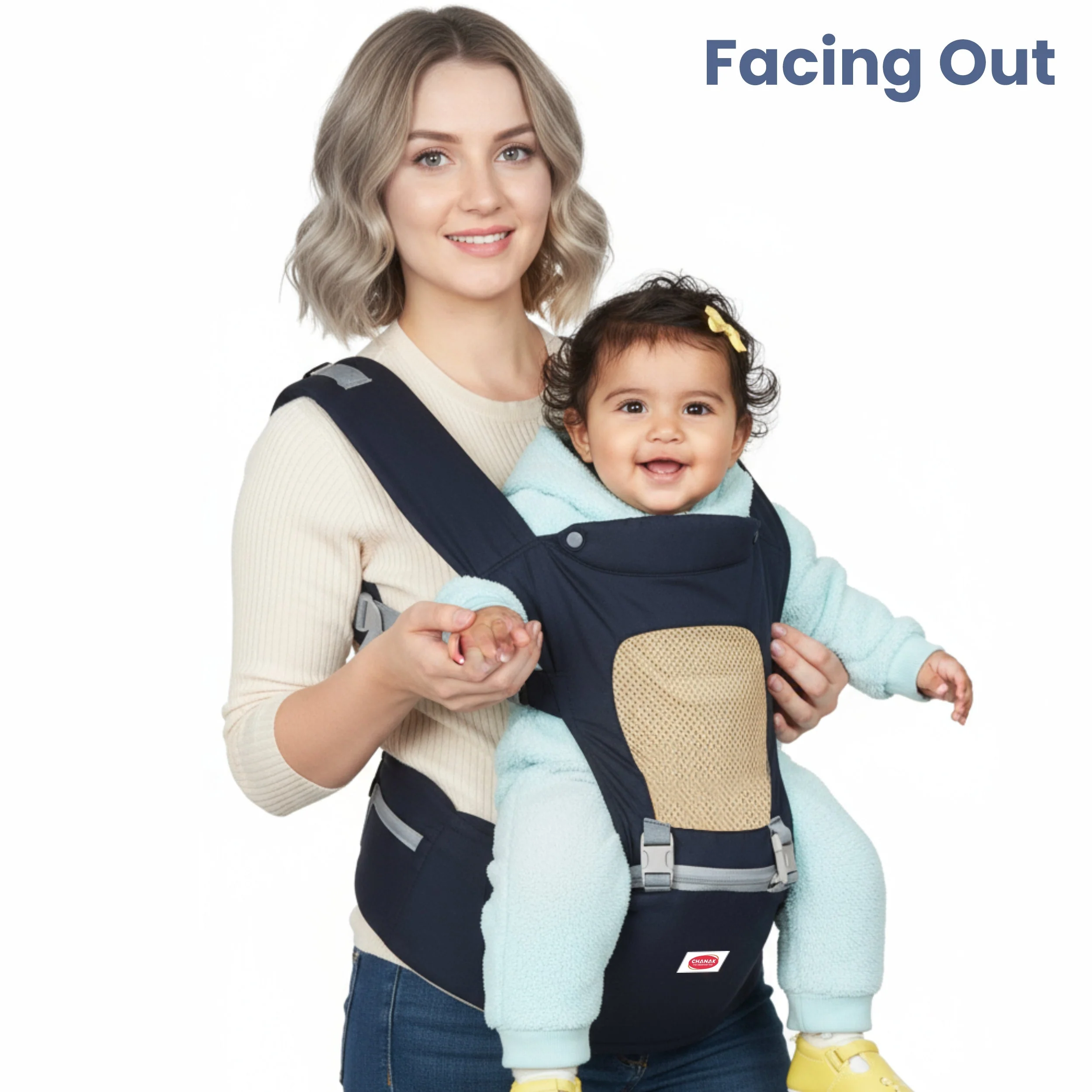 Chanak Baby Hip Seat Carrier for 4+ Months | 4-in-1 Ergonomic Breathable Carrier up to 15kg – BIS Approved - Image 8