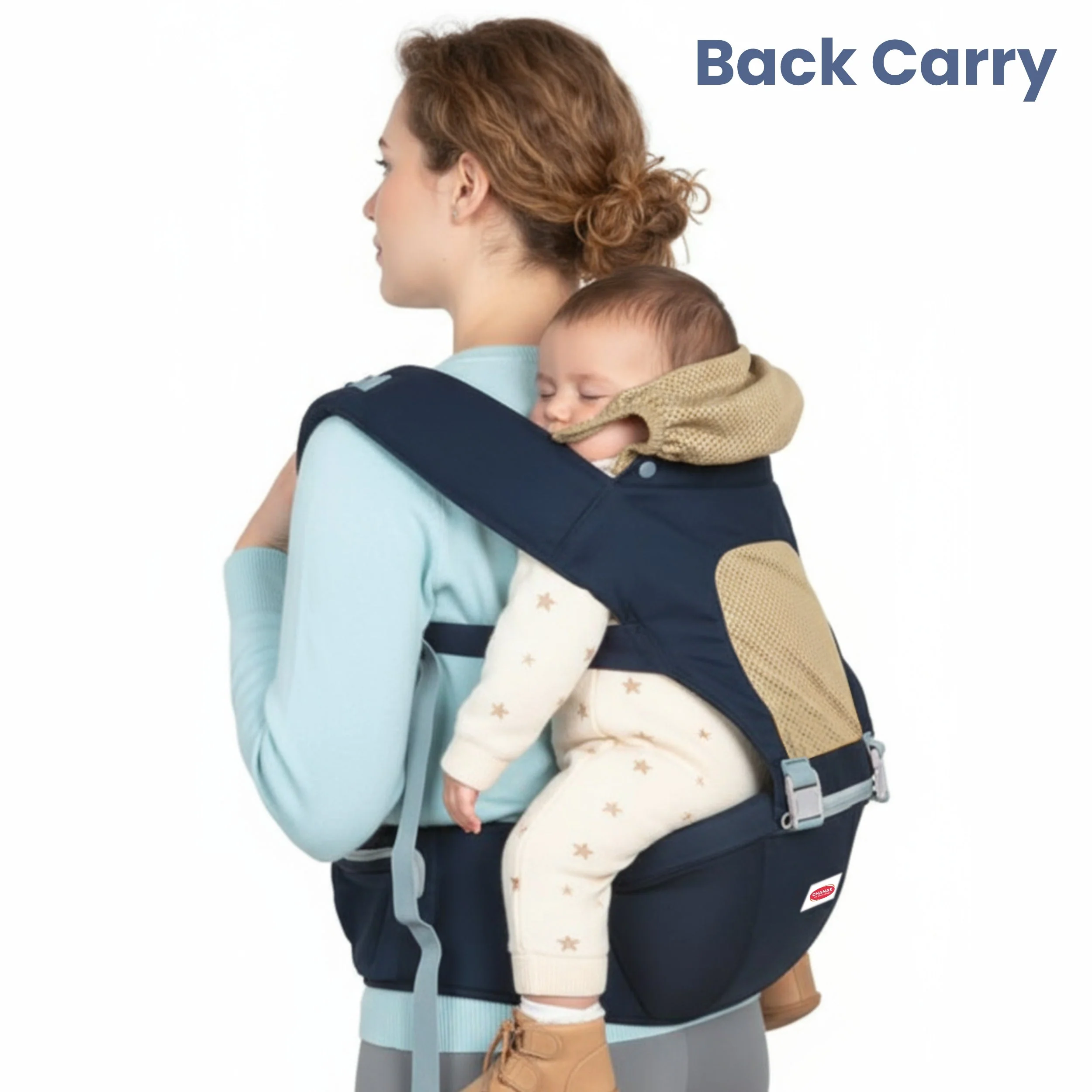 Chanak Baby Hip Seat Carrier for 4+ Months | 4-in-1 Ergonomic Breathable Carrier up to 15kg – BIS Approved - Image 9