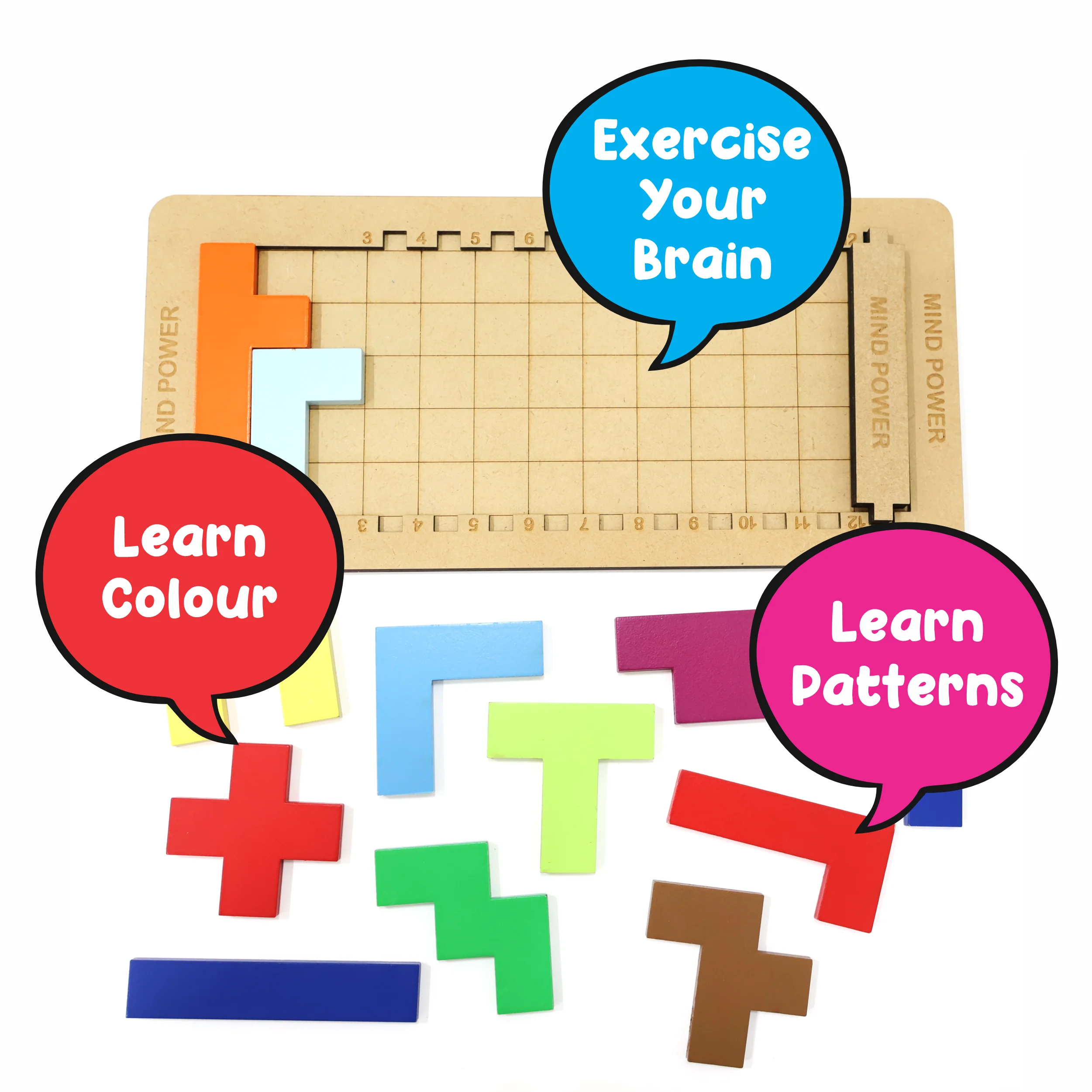 Chanak Wooden Tetris Puzzle Game for Kids 6+ Years | Brain Booster Russian Block Puzzle – BIS Approved - Image 4
