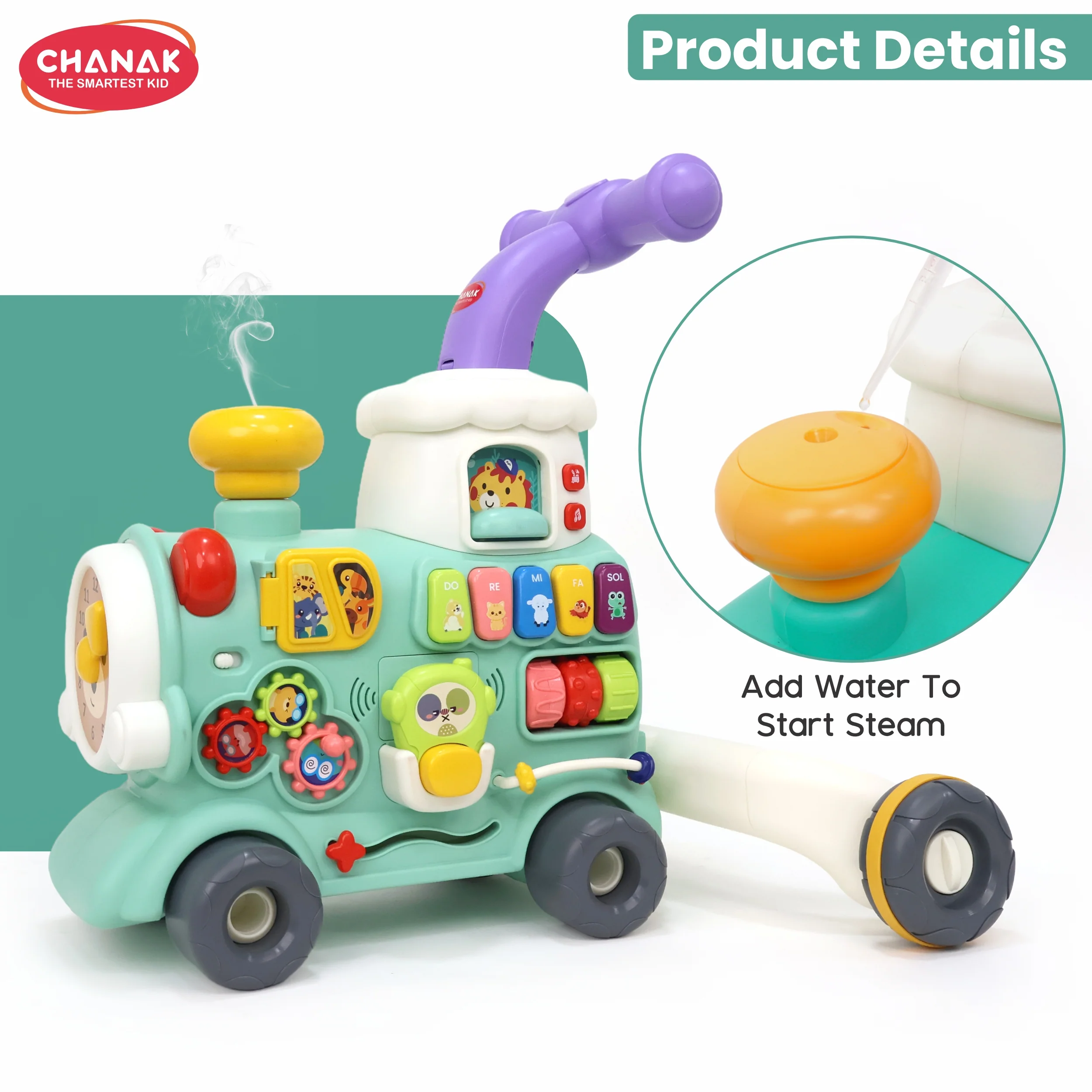 Chanak Tiny Train Baby Walker for 9+ Months | Activity Walker with Push Handle, Music & Learning Activities – Train Only - Image 5