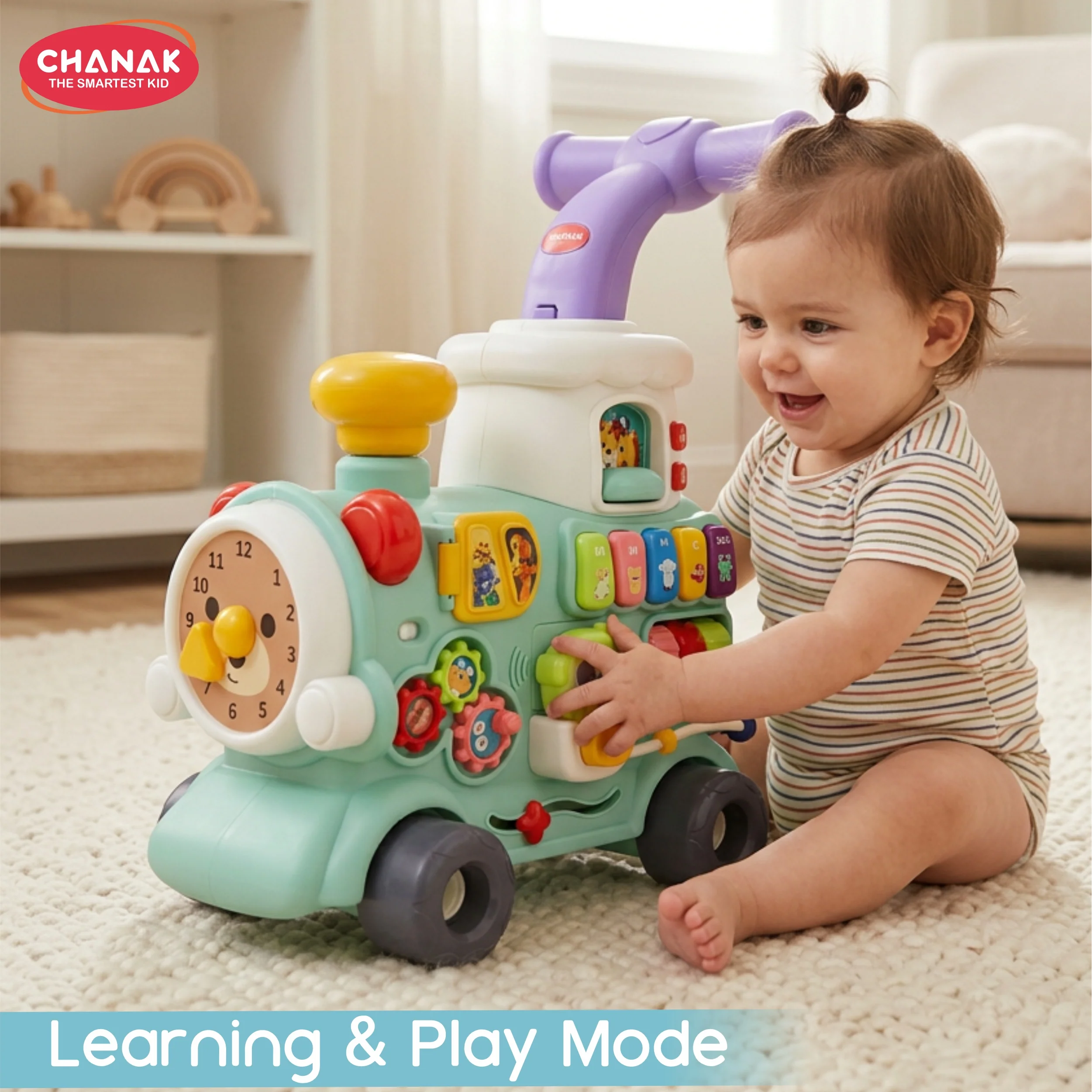 Chanak Tiny Train Baby Walker for 9+ Months | Activity Walker with Push Handle, Music & Learning Activities – Train Only - Image 9