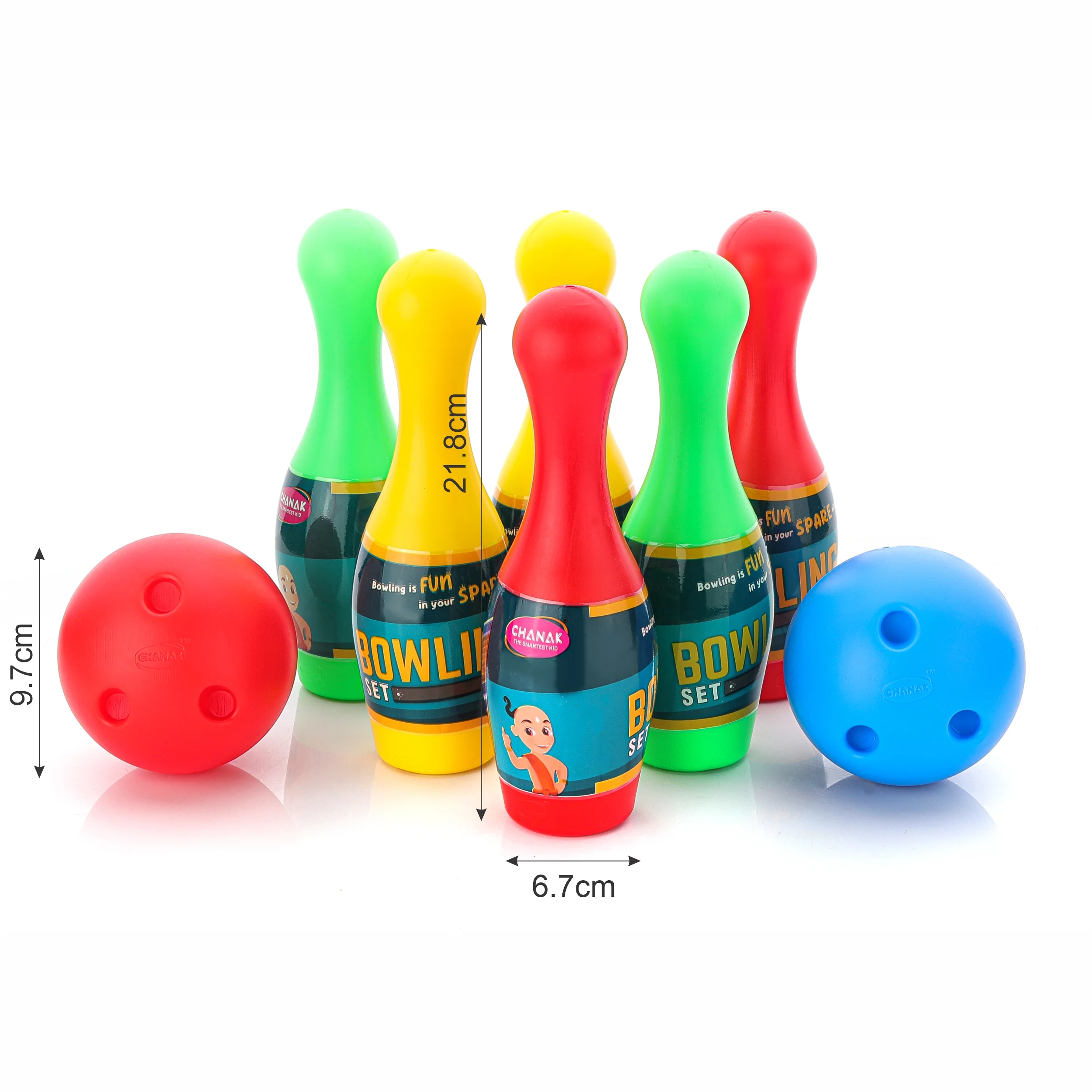 Chanak Bowling Game Set for Kids 3+ Years | 6 Pins & 2 Balls, Indoor & Outdoor Play – BIS Approved - Image 2