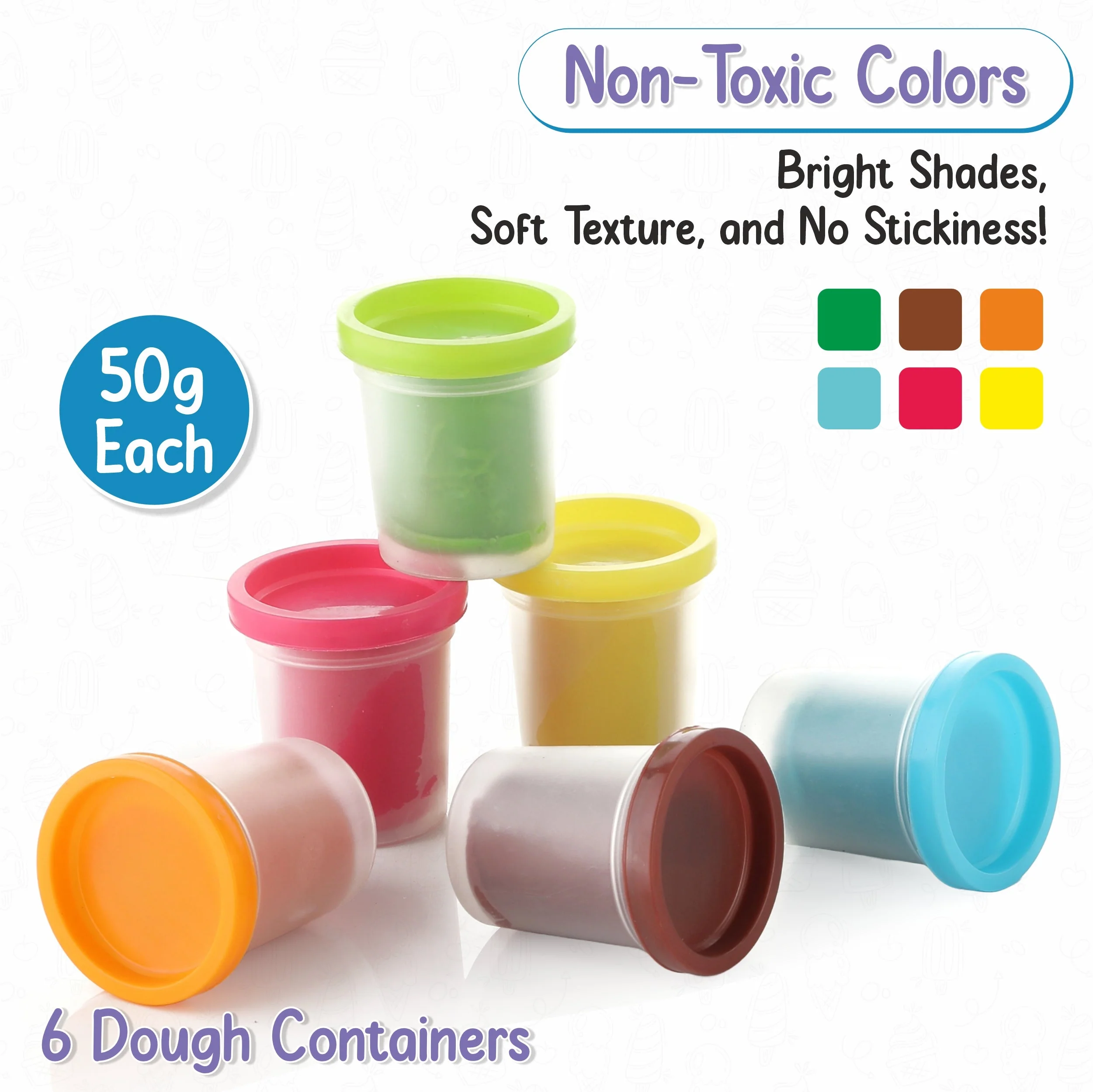 Chanak Play Dough Ice Cream Maker Set for Kids 3+ Years | 6 Colour Non-Toxic Dough Tubes 50g Each – BIS Approved (Ivory) - Image 4