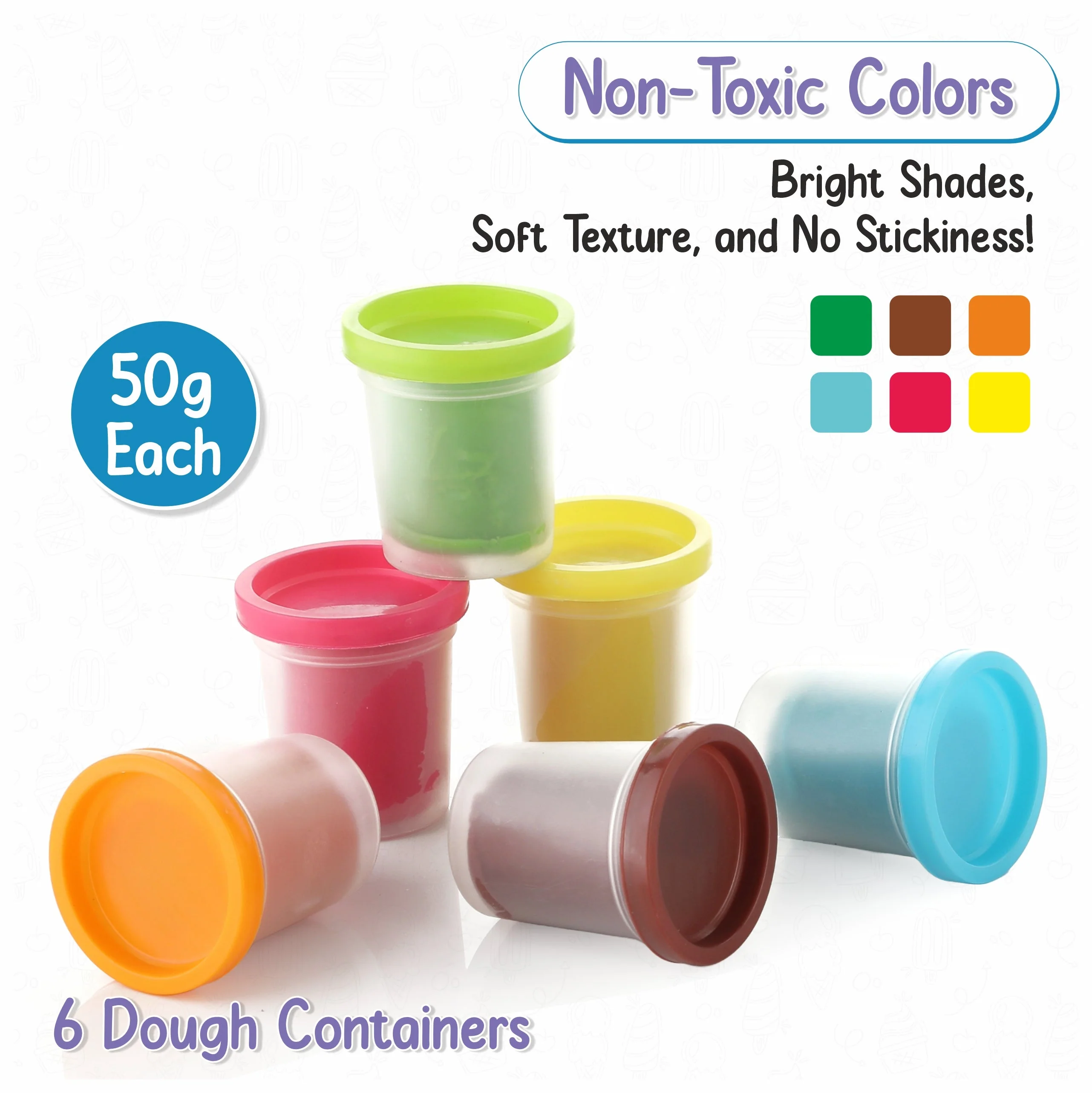 Chanak Play Dough Ice Cream Maker Set for Kids 3+ Years | 6 Colour Non-Toxic Dough Tubes 50g Each – BIS Approved (Yellow) - Image 5