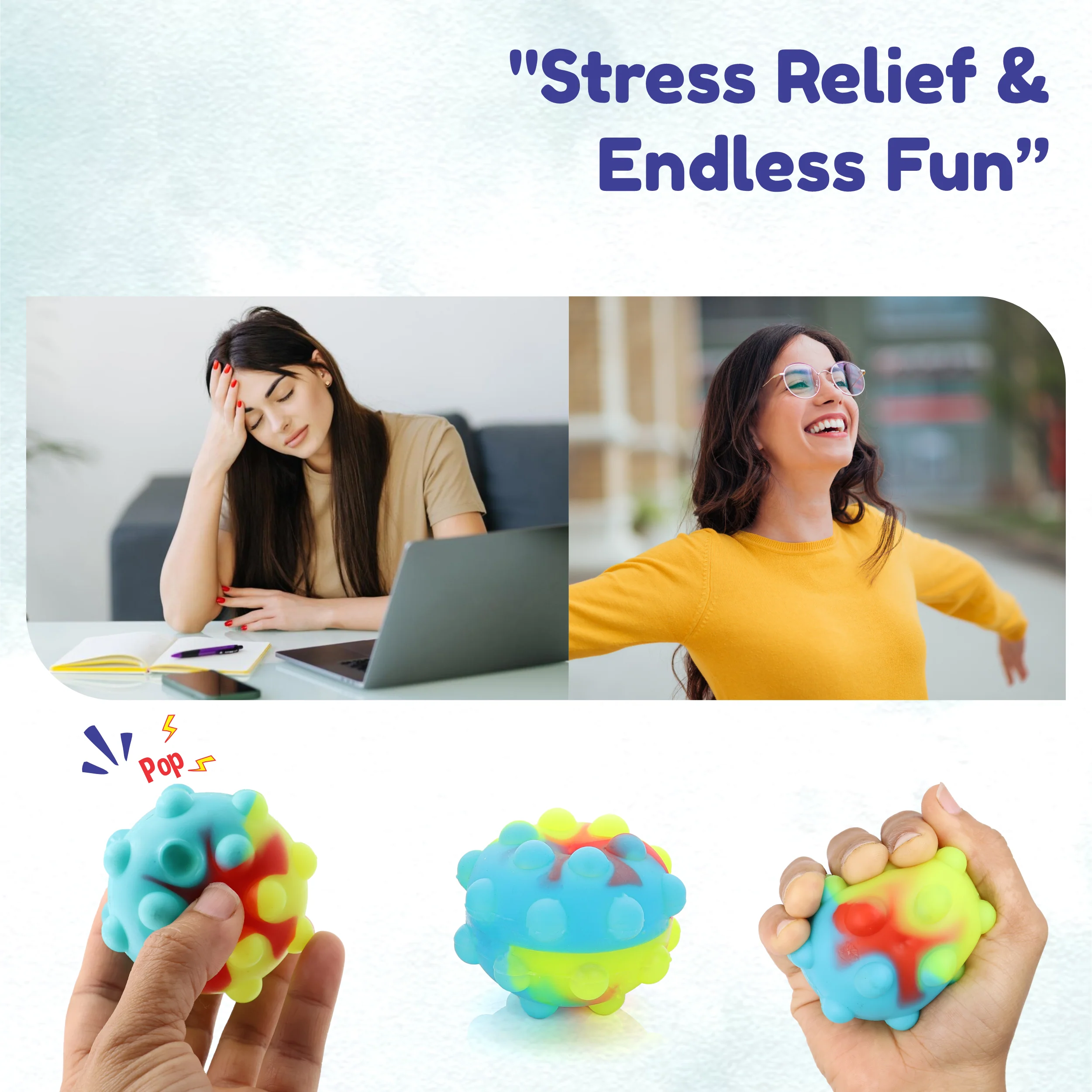 Chanak Pop It Fidget Ball with LED Light for Kids | Silicone Sensory Stress Relief Toy – BIS Approved - Image 5