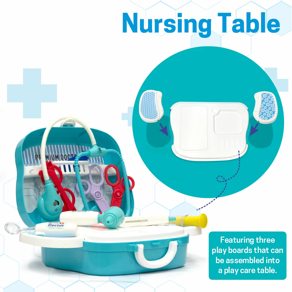 Chanak Doctor Kit for Kids 3+ Years | 10 Pc LED Instrument Set with Suitcase – BIS Approved (Blue) - Image 8