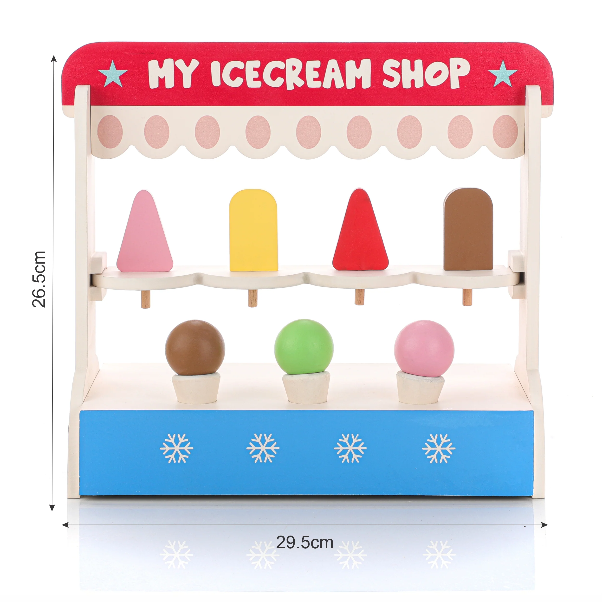 Chanak Wooden Ice Cream Shop Toy for Kids 3+ Years | Pretend Play Ice Cream Set – BIS Approved - Image 3
