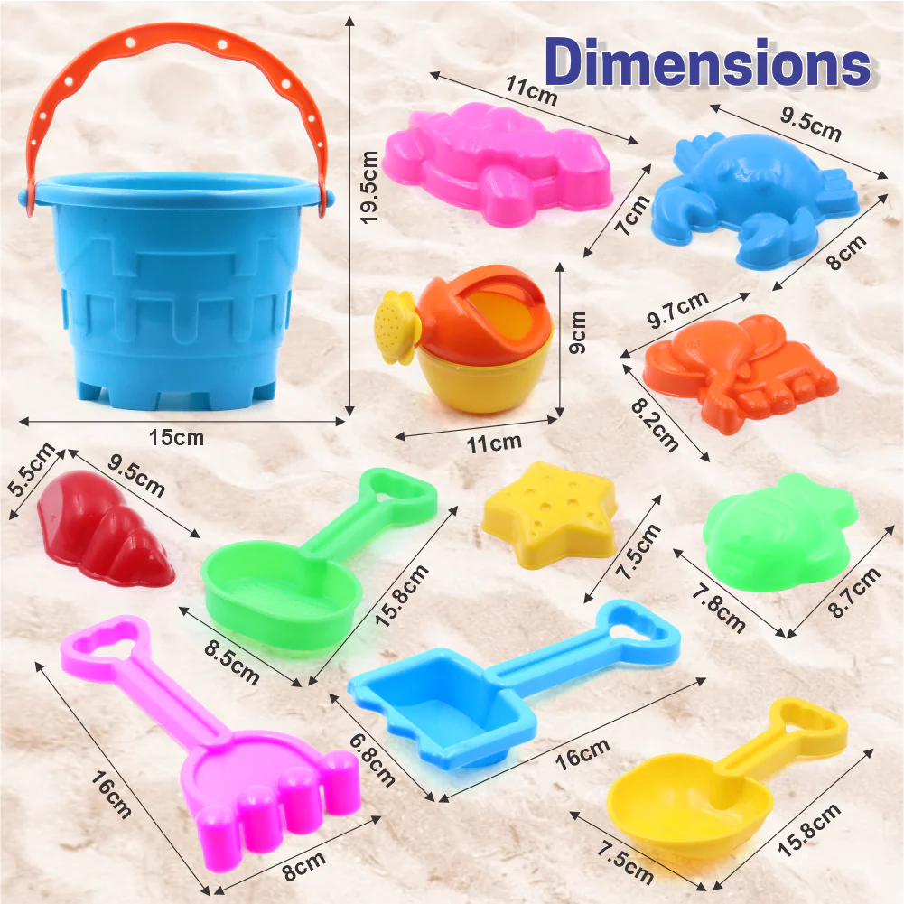 Chanak Beach Sand Toy Set for Kids 3+ Years | 12 Pcs Sand Castle Building Set – BIS Approved - Image 3