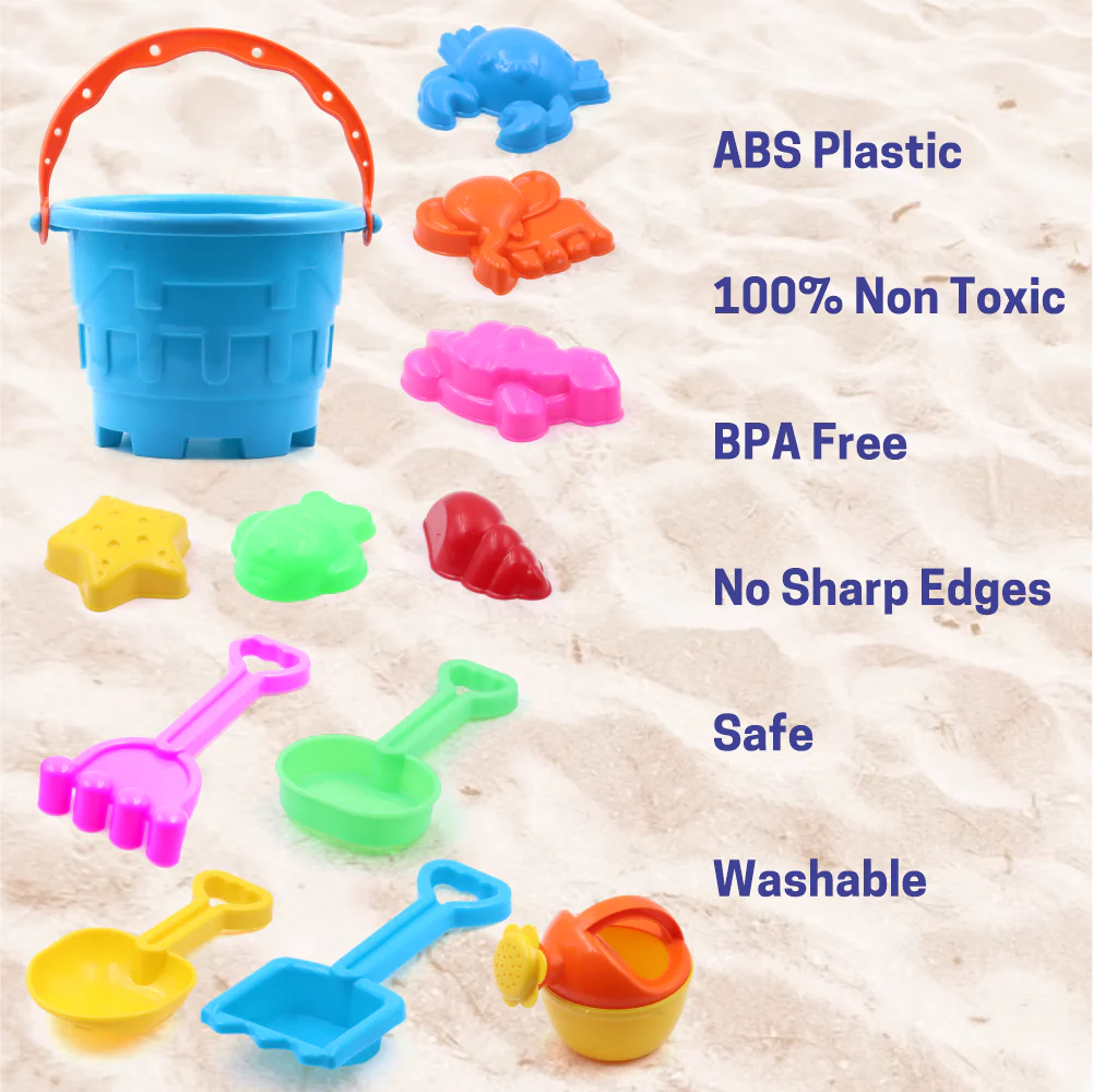 Chanak Beach Sand Toy Set for Kids 3+ Years | 12 Pcs Sand Castle Building Set – BIS Approved - Image 4
