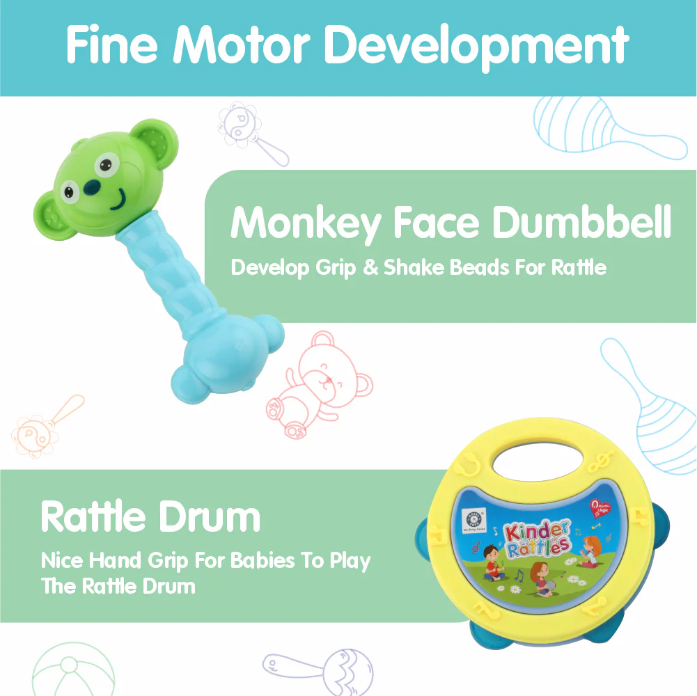 Chanak Baby Rattle Set for 0-6 Months | 2 Pcs Non-Toxic BPA Free Sensory Toy – BIS Approved - Image 5