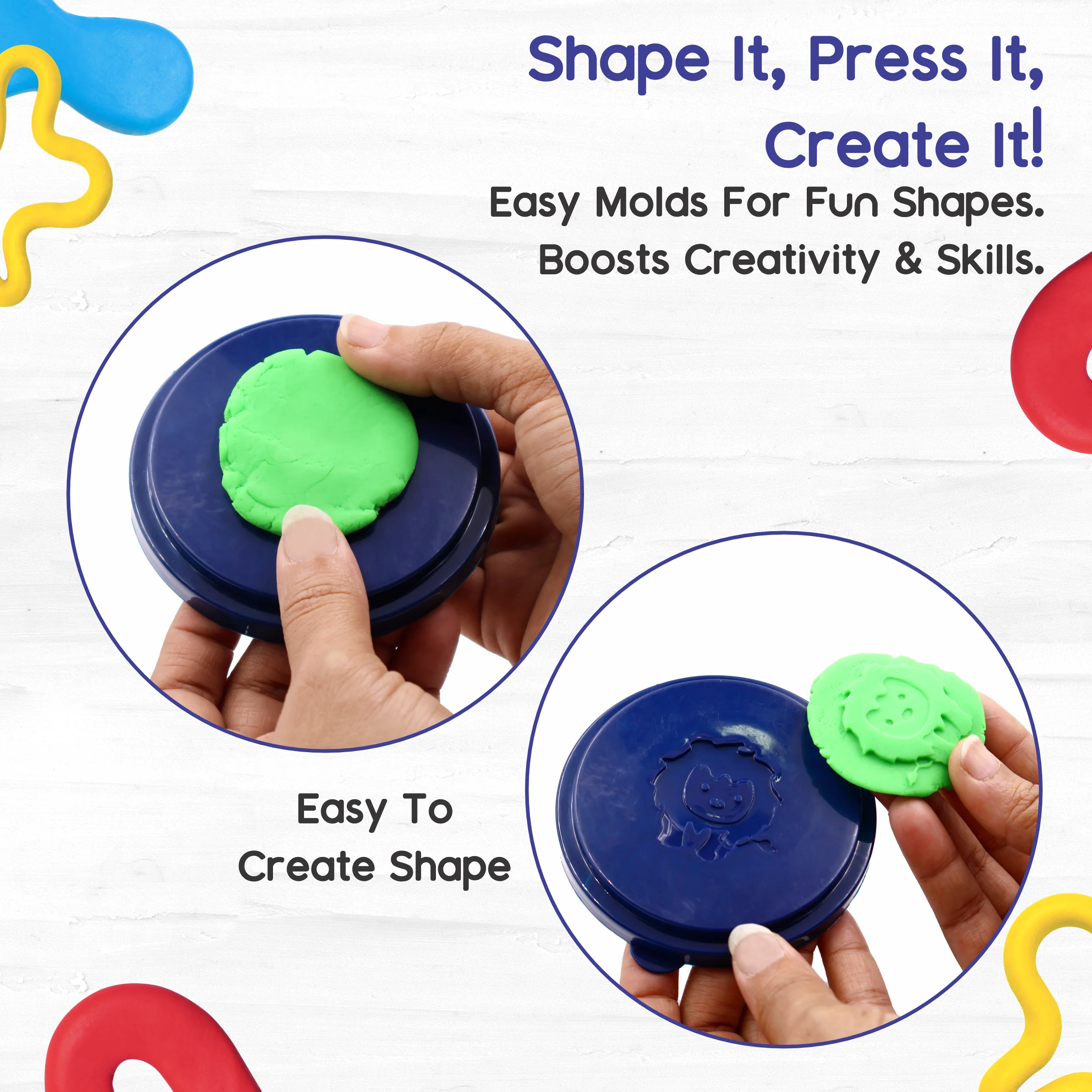 Chanak Clay Dough Bucket for Kids 3+ Years | Pack of 2 with 20 Colourful Non-Toxic Clay & Sculpting Tools – BIS Approved - Image 5