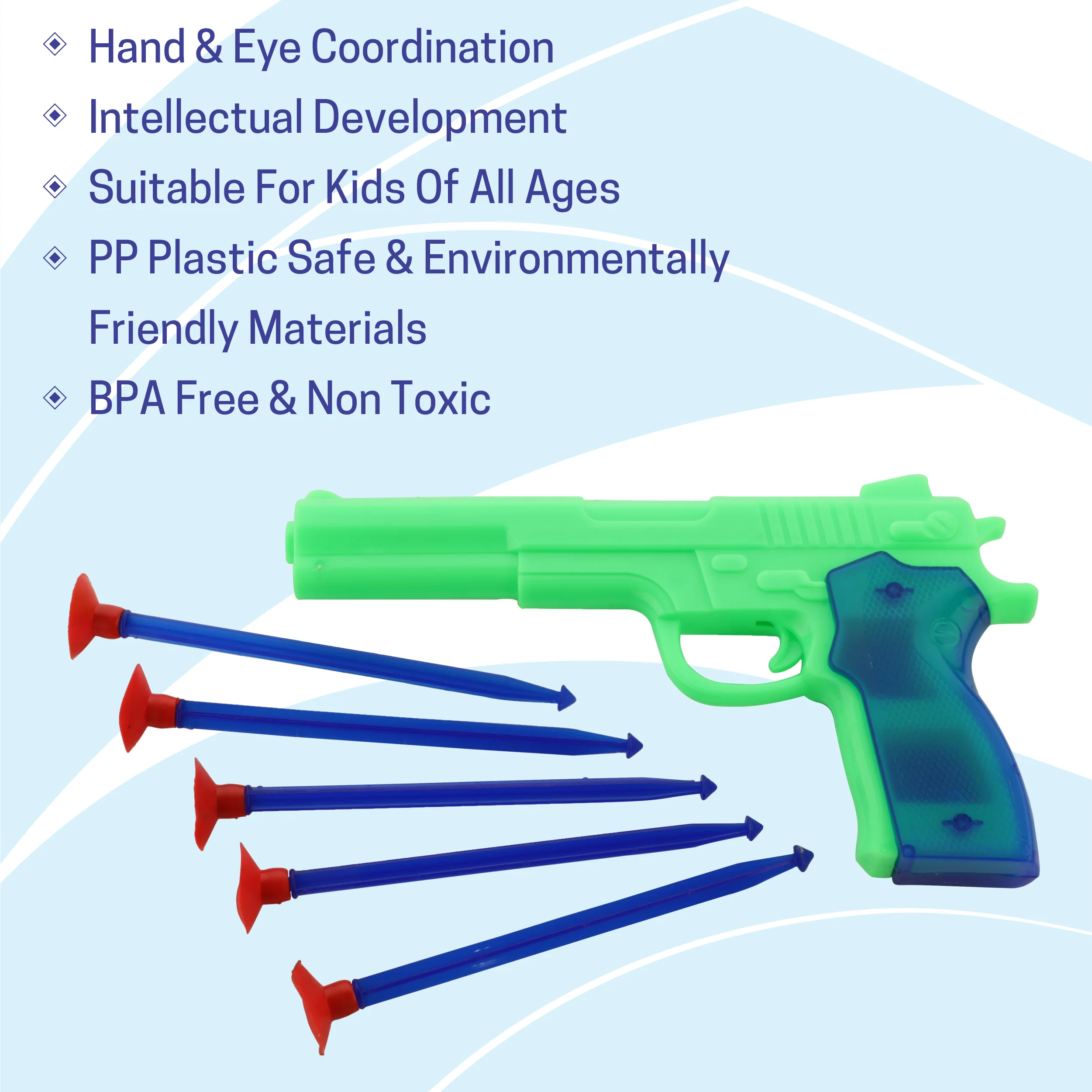 Chanak Toy Gun Set for Kids | 5 Vacuum Stick Darts, Safe & Durable – BIS Approved (Green) - Image 4