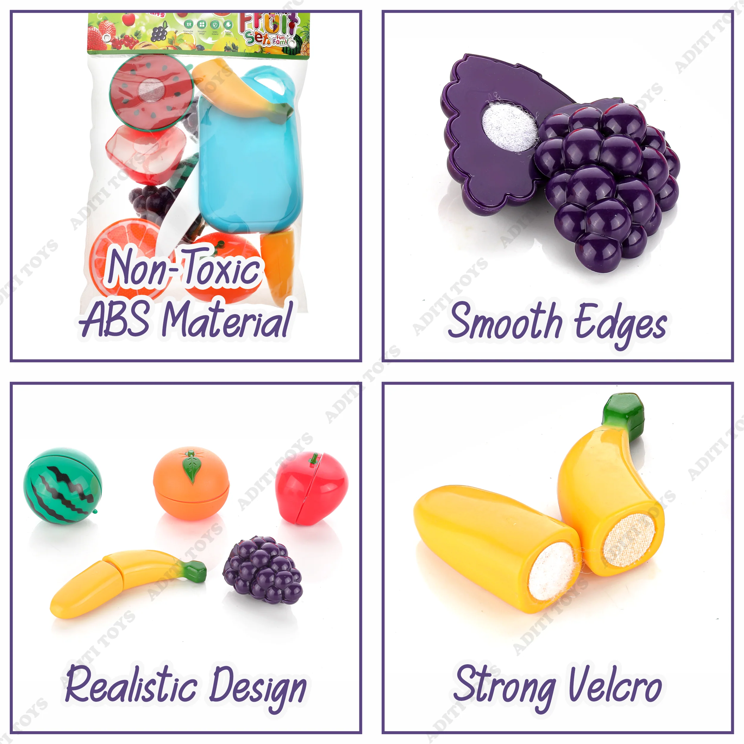 Chanak Fruit Cutting Toy Set for Kids | Pretend Play Knife, Chopping Board & Carry Bag – BIS Approved - Image 4