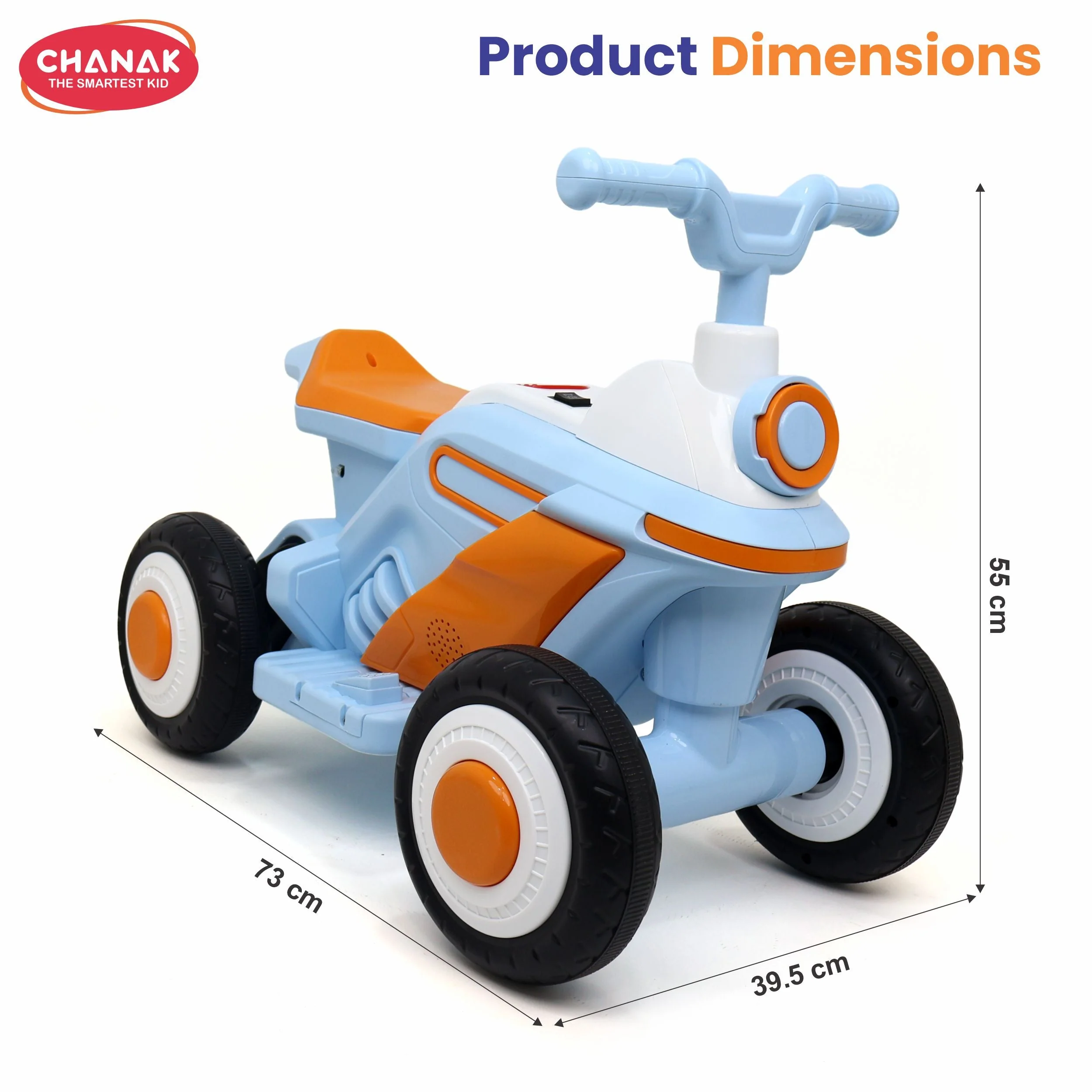 Chanak Electric ATV Quad Bike for Kids 3+ Years | 4-Wheel Ride-On with Music, LED Lights & Rechargeable Battery – BIS Approved (6 Month Replacement Warranty) - Image 2