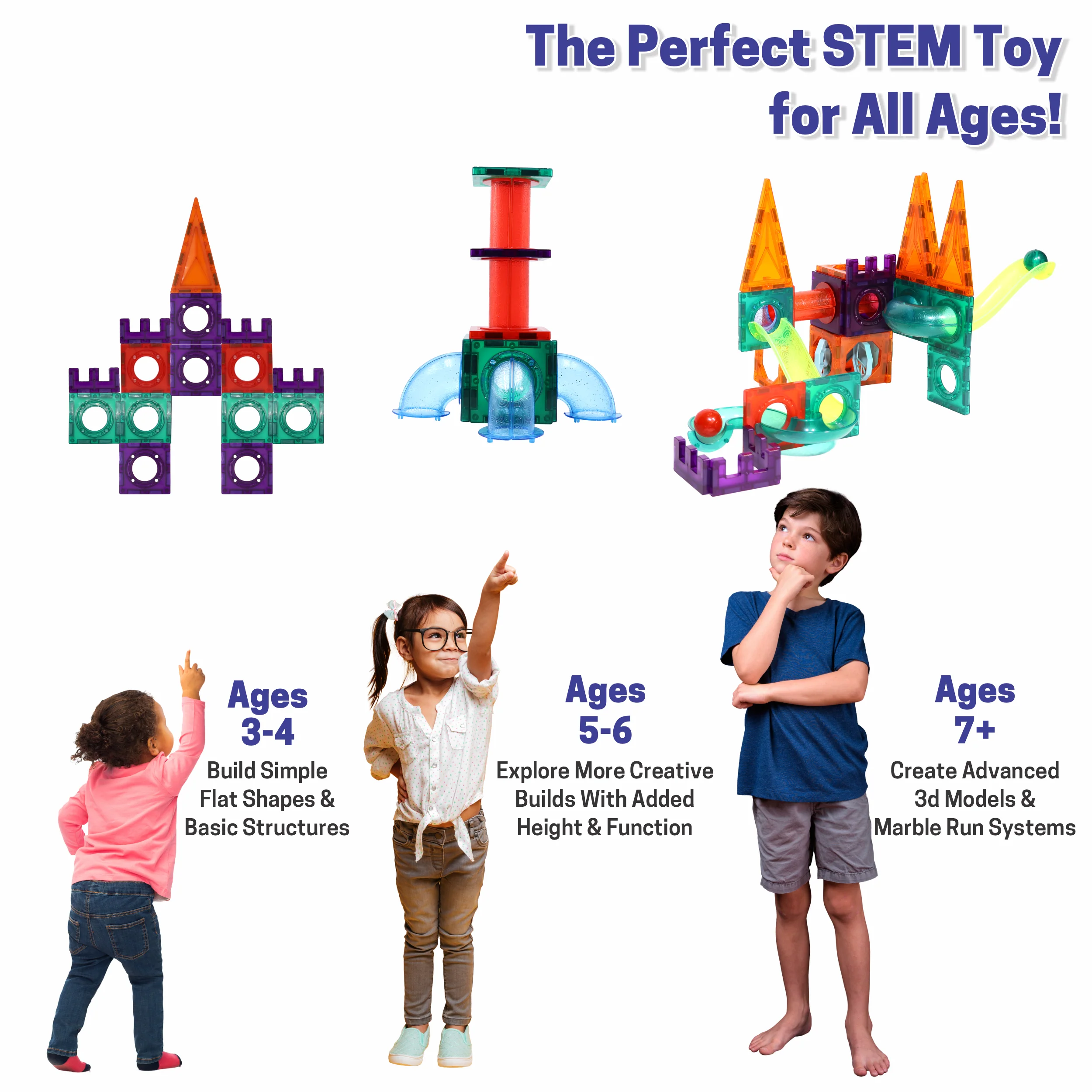 Chanak Magnetic Tiles Building Set for Kids 3+ Years | 28 Pcs STEM Toy with Marble Run, Slides & Balls – BIS Approved - Image 7