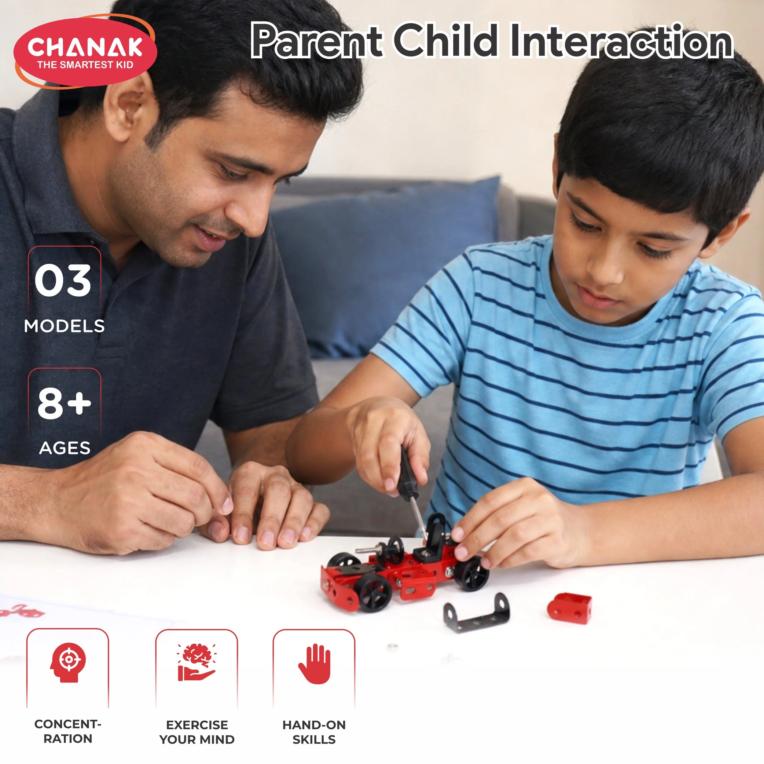 Chanak 50 Pcs STEM Mechanical Vehicle Building Kit for Kids 8+ Years | Engineering Construction Set with Tools – BIS Approved - Image 9
