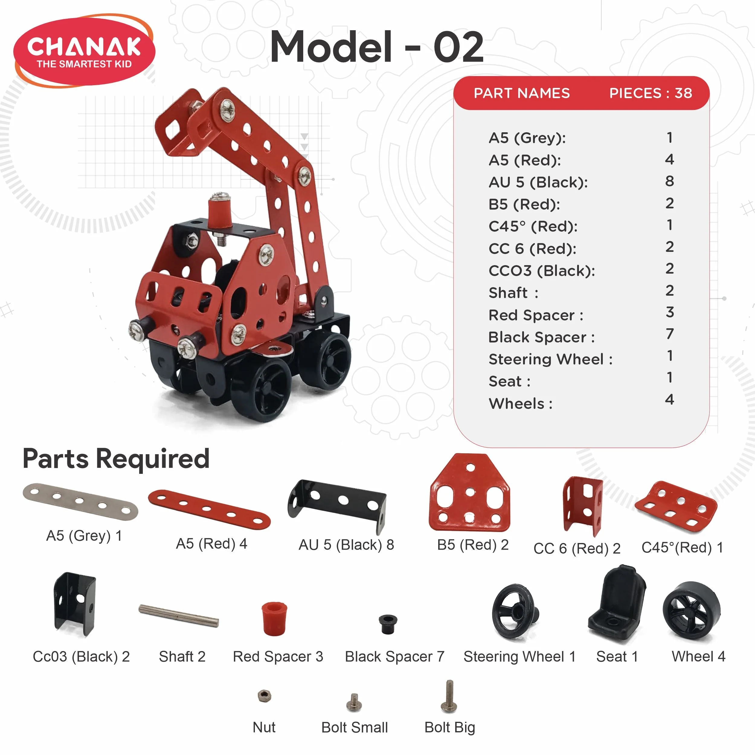 Chanak 134 Pcs STEM Construction Vehicle Building Kit for Kids 8+ Years | Engineering Assembly Set with Tools – BIS Approved - Image 7