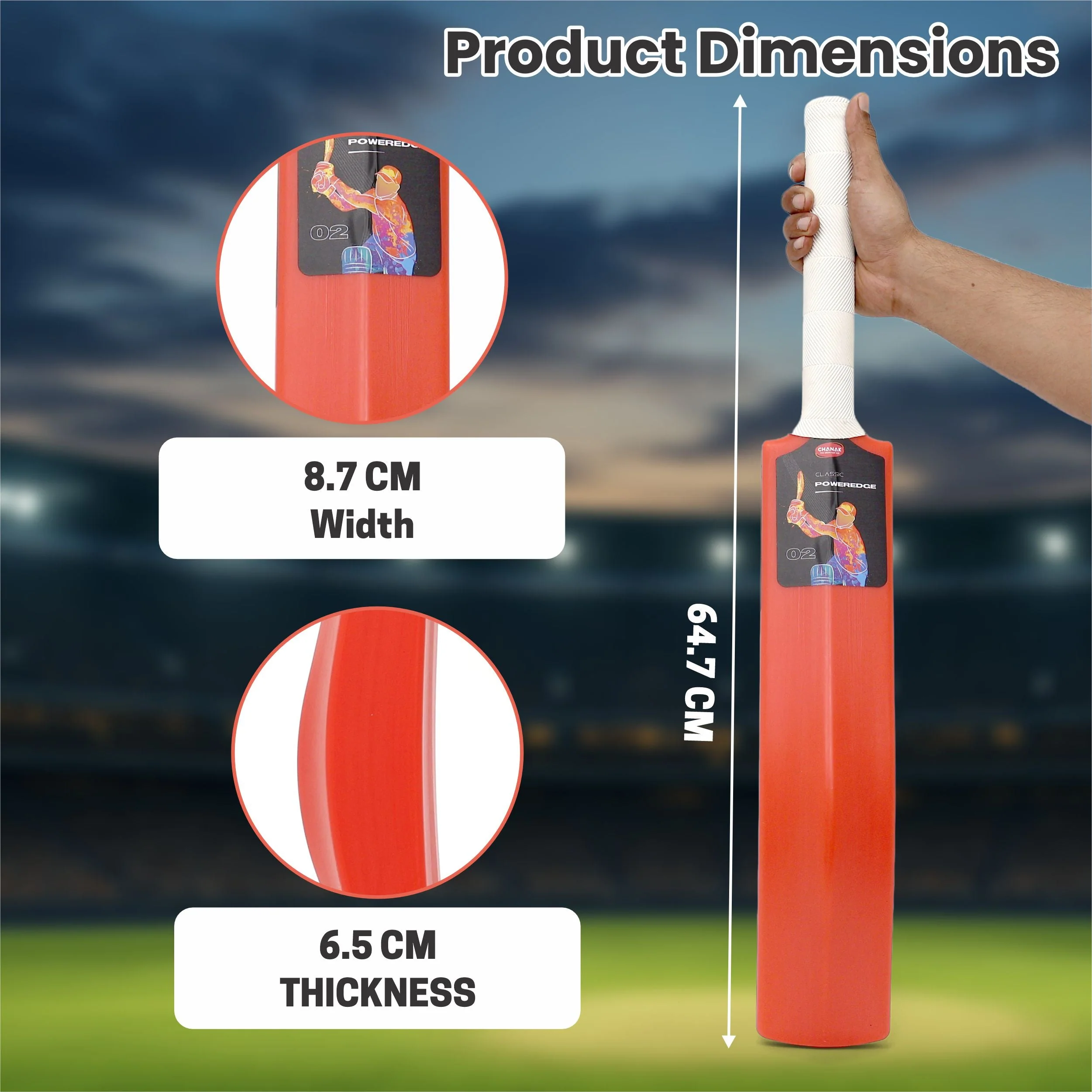 Chanak Small Cricket Turf Bat for Kids 5+ Years | 25.5 Inch Indoor & Outdoor Cricket Bat – BIS Approved (Orange) - Image 6