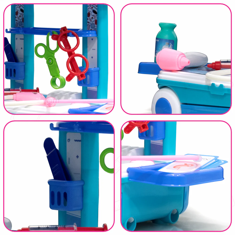 Chanak Doctor Kit for Kids 3+ Years | 13 Pc LED Instrument Set with Trolley – BIS Approved (Blue) - Image 7