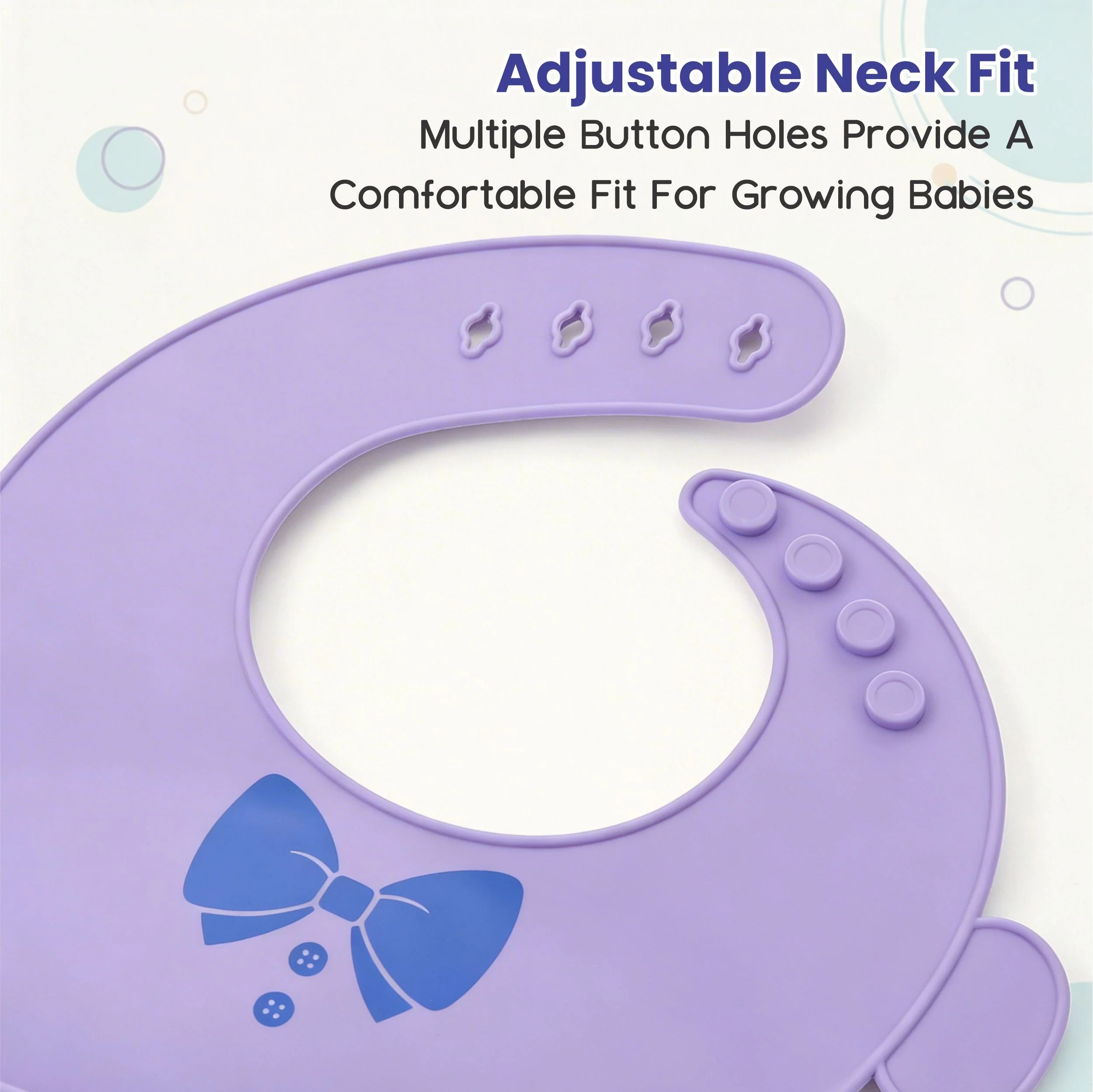 Chanak Silicone Baby Bib with Food Catcher for Toddlers | BPA Free Waterproof Adjustable Feeding Bib – BIS Approved (Purple) - Image 6
