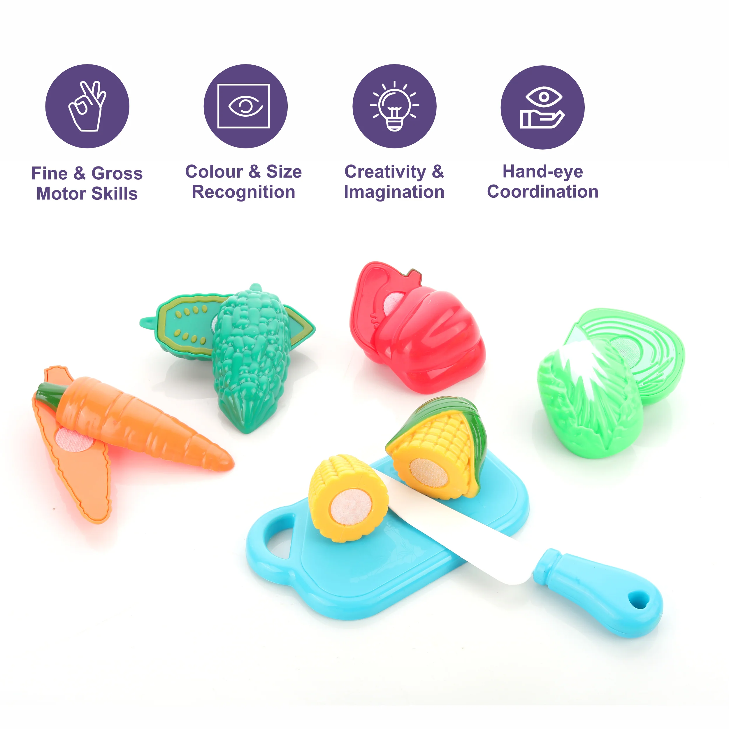 Chanak Vegetable Cutting Toy Set for Kids 3+ Years | Knife & Chopping Board – BIS Approved - Image 5