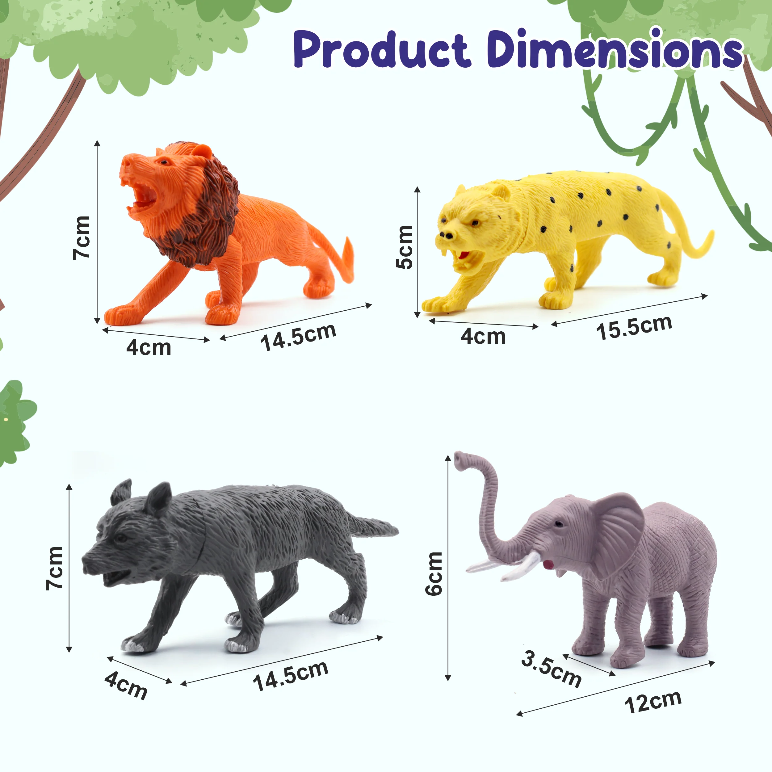 Chanak Wild & Farm Animal Toy Set for Kids 3+ Years | 8 Pcs Realistic Plastic Animals – BIS Approved - Image 6